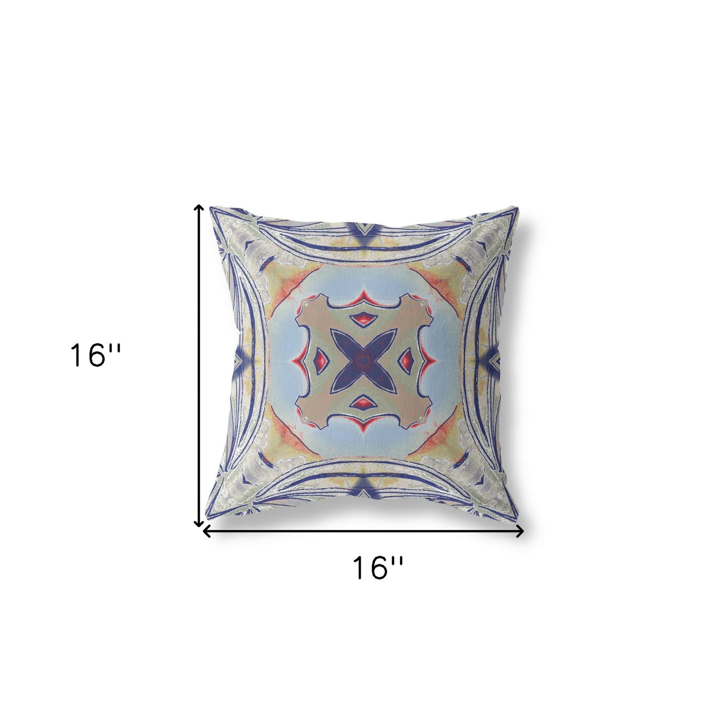 Muted Green Orange Geometric Suede Pillow