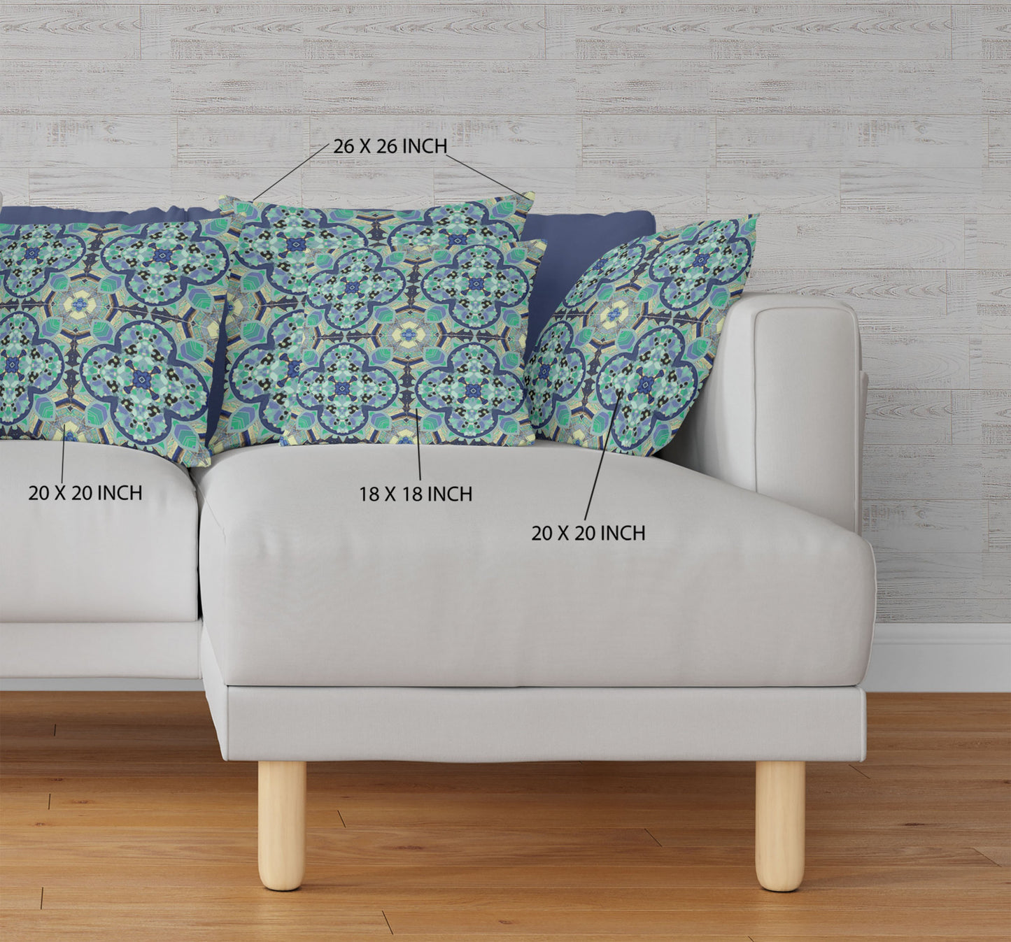 Aquamarine Microsuede Quatrefoil Pillow