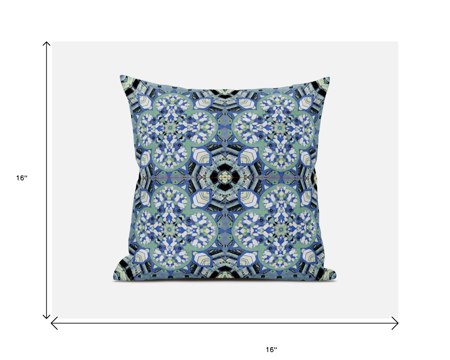 Blue & Green Microsuede Quatrefoil Pillow
