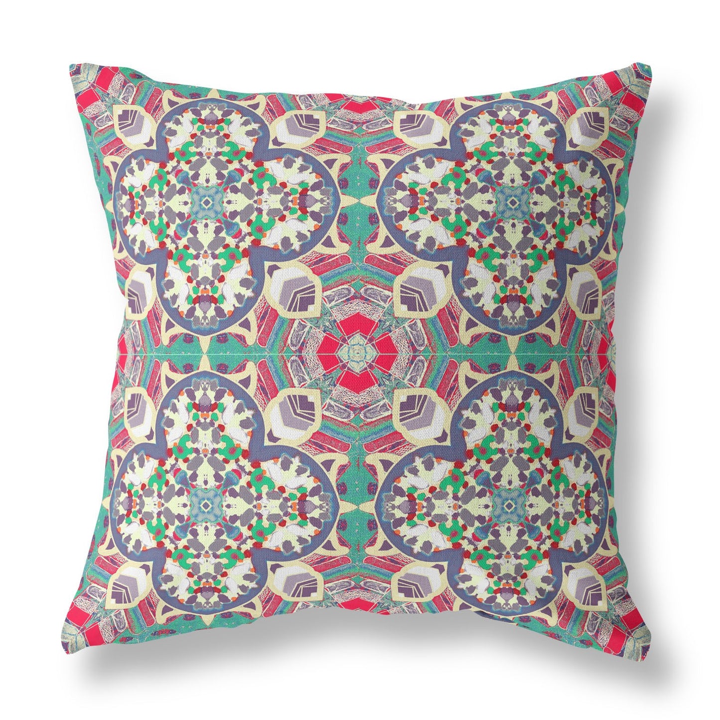 Pink & Gray Microsuede Quatrefoil Pillow