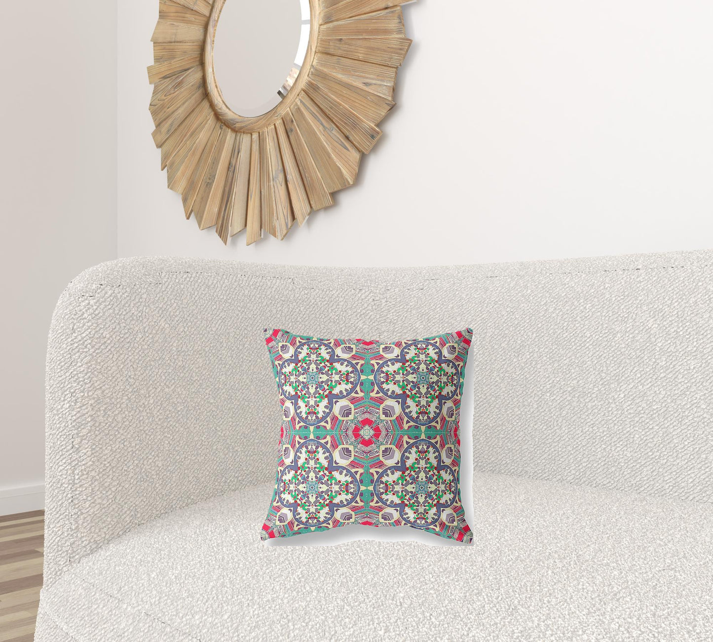 Pink & Gray Microsuede Quatrefoil Pillow