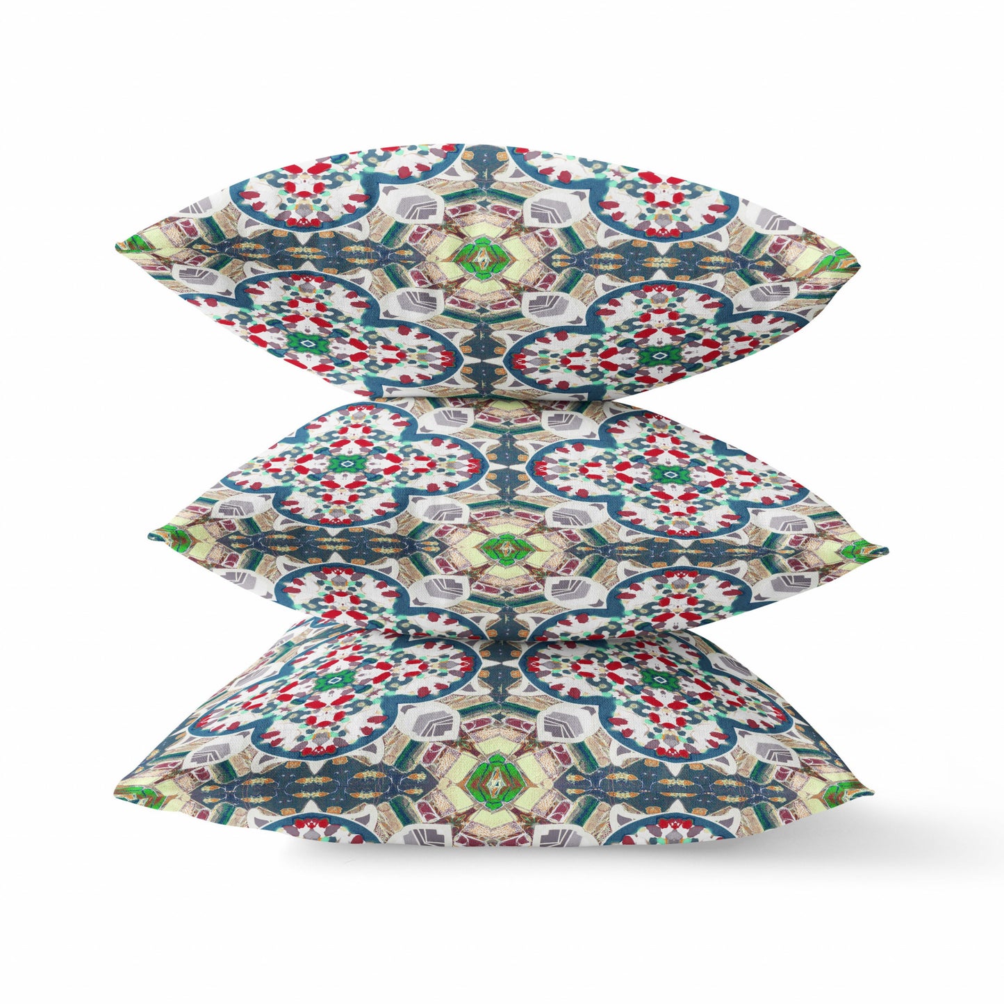 Green & White Microsuede Quatrefoil Pillow