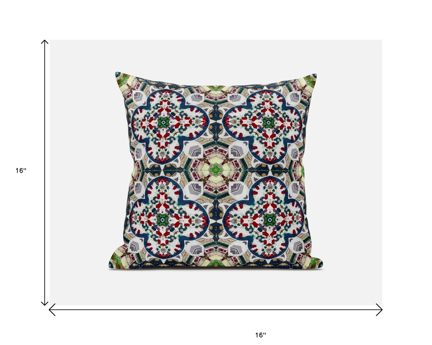 Green & White Microsuede Quatrefoil Pillow