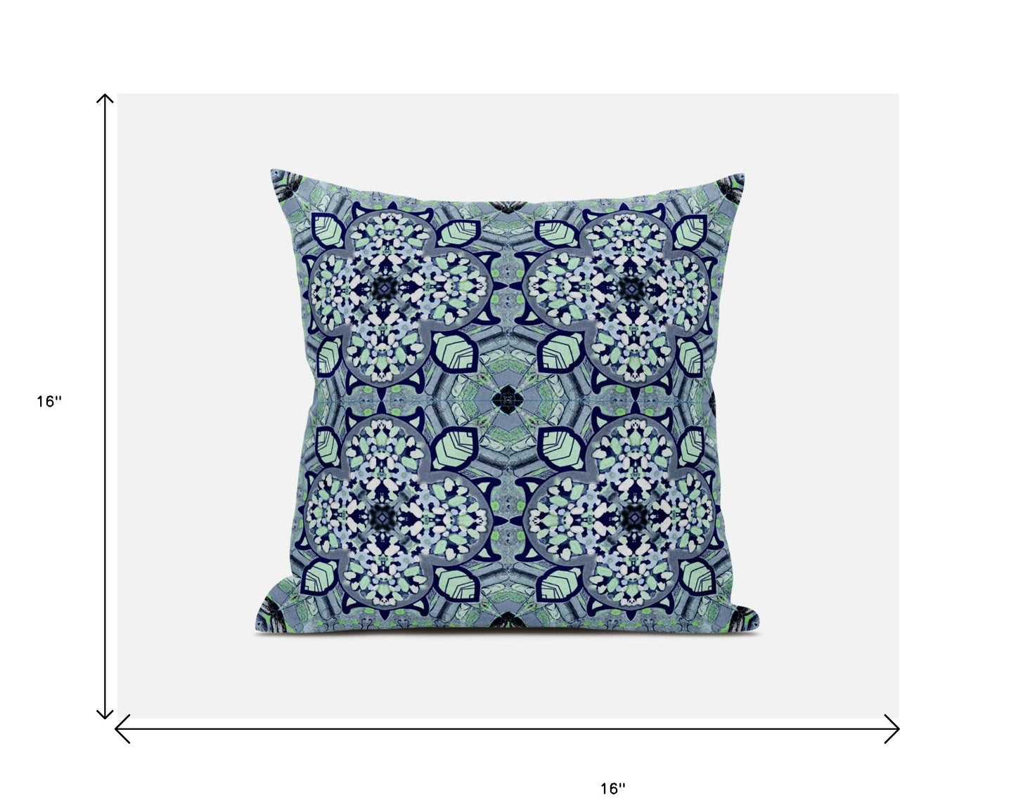 Aqua Microsuede Quatrefoil Pillow