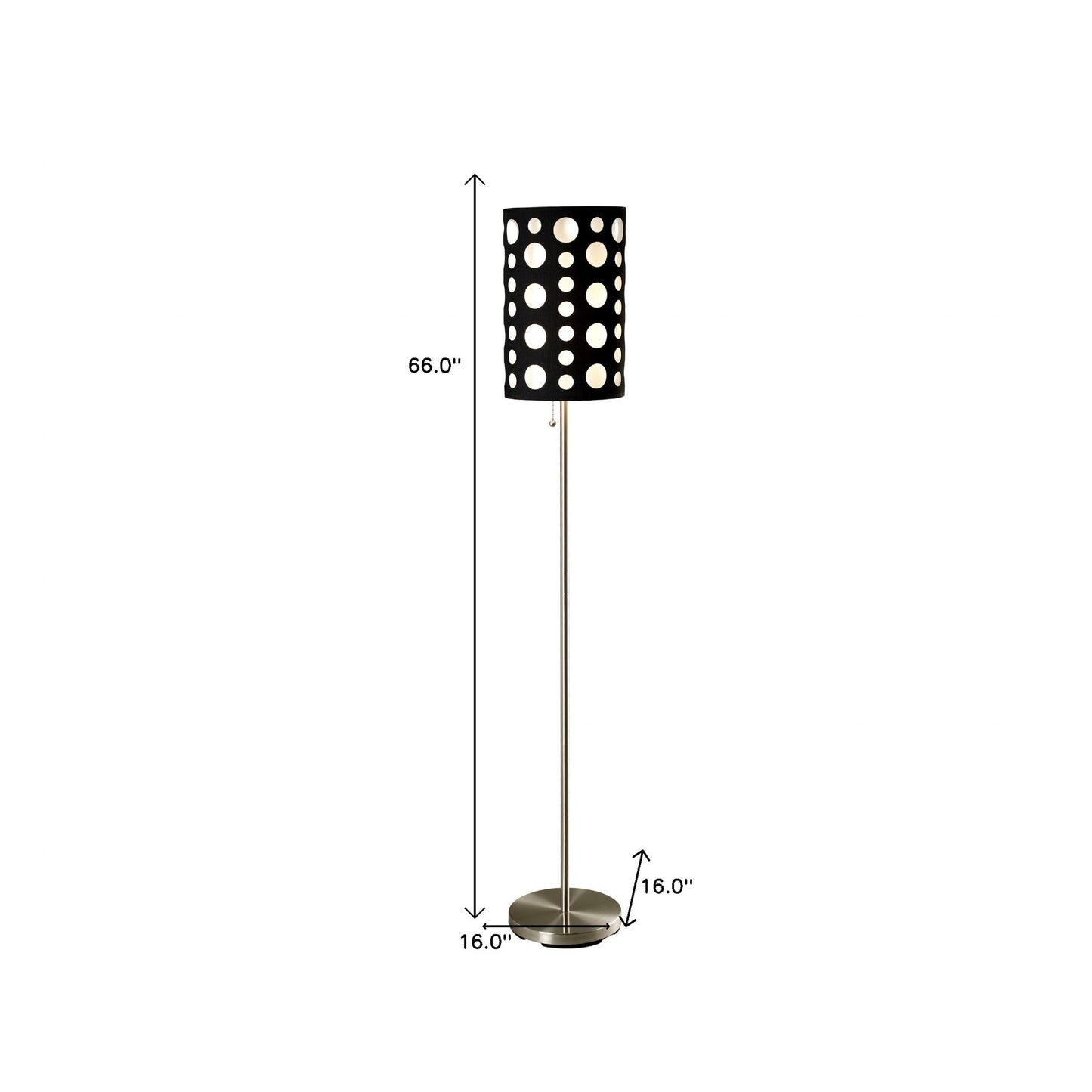 Steel Floor Lamp w/ Black & Shade