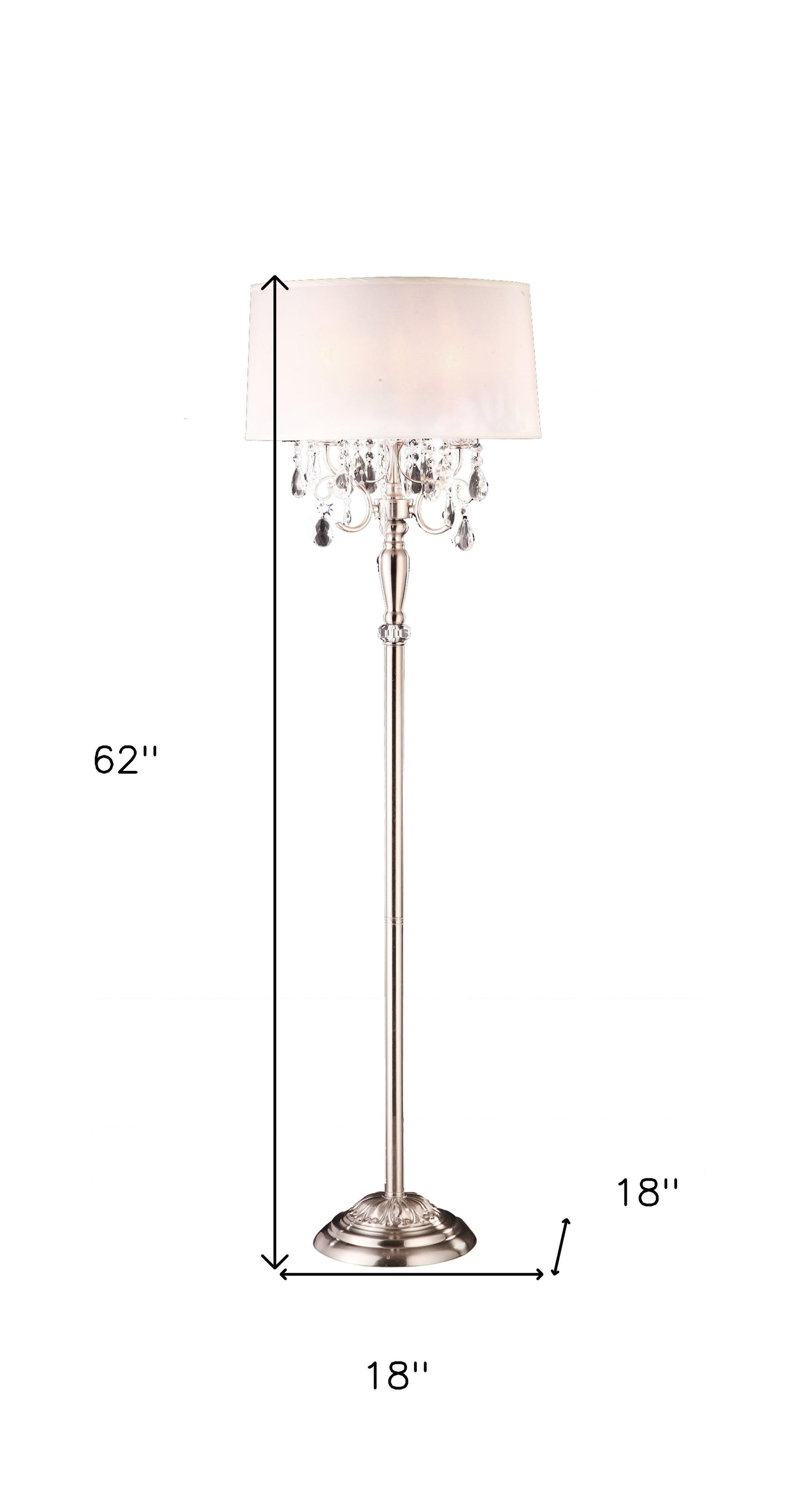 White 3-Light Candelabra Floor Lamp w/ Shade
