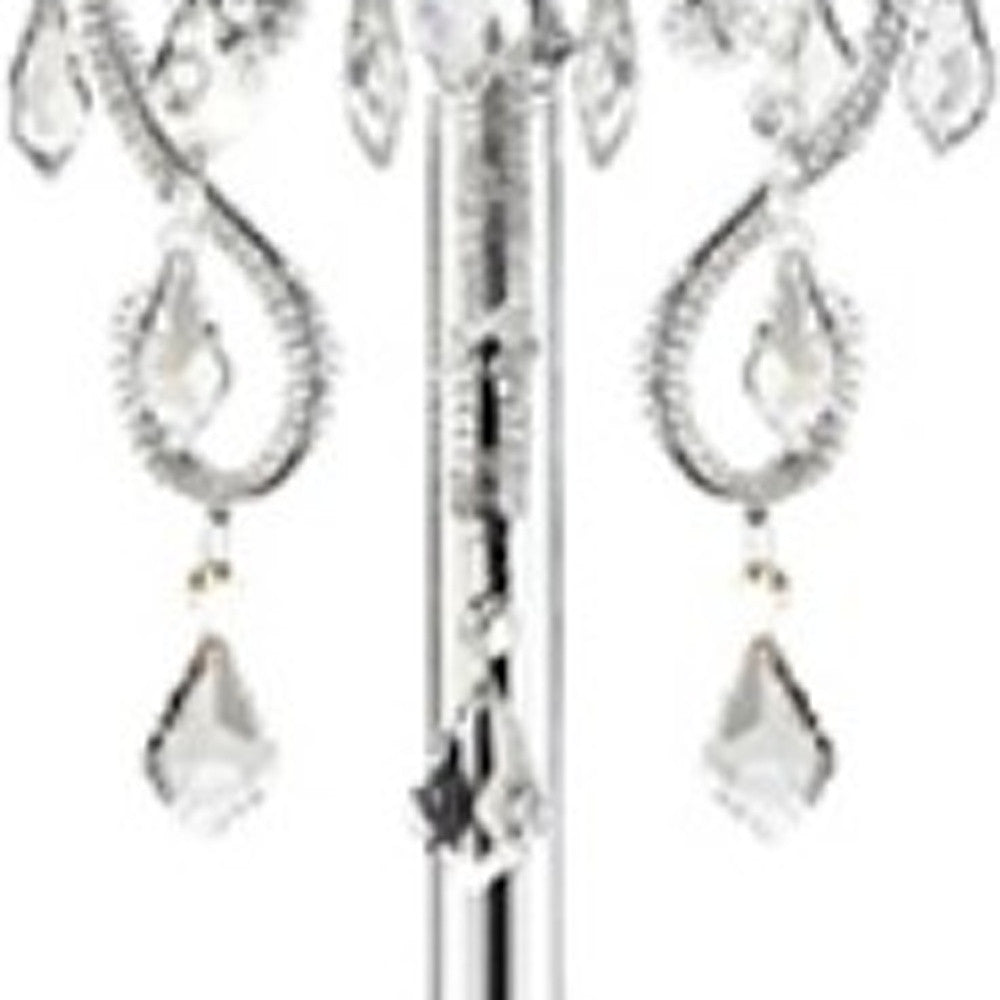 Steel 3-Light Candelabra Floor Lamp w/ Shade