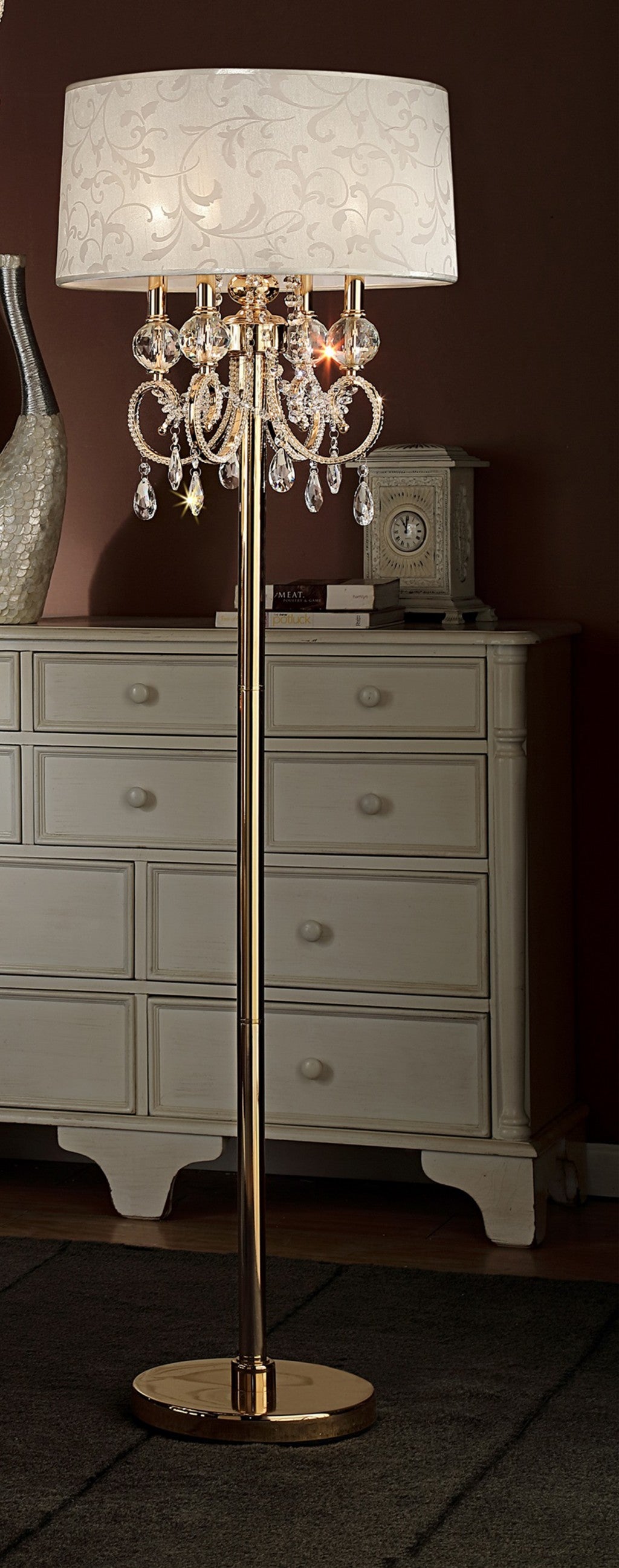 Stunning Brass Gold Finish Floor Lamp