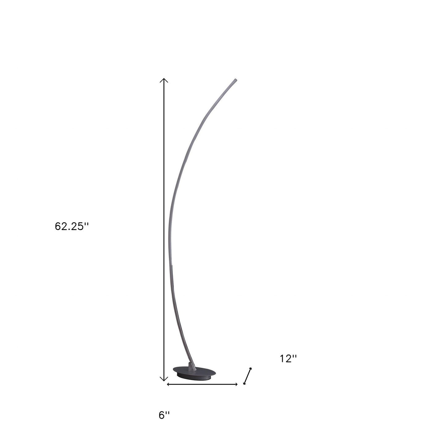 Silver & Soft White Arc Floor Lamp