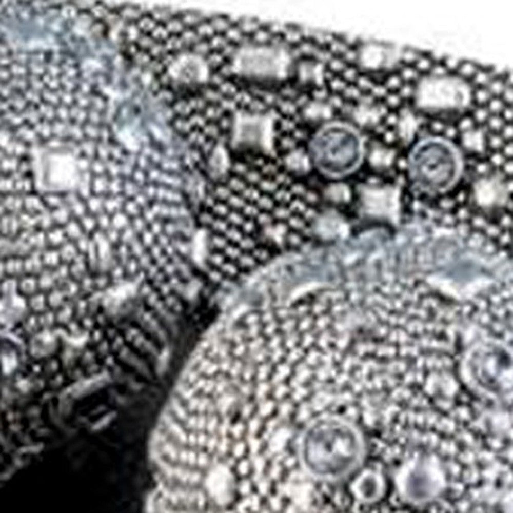 Silver Long Polyresin Decorative Bowl With Orbs