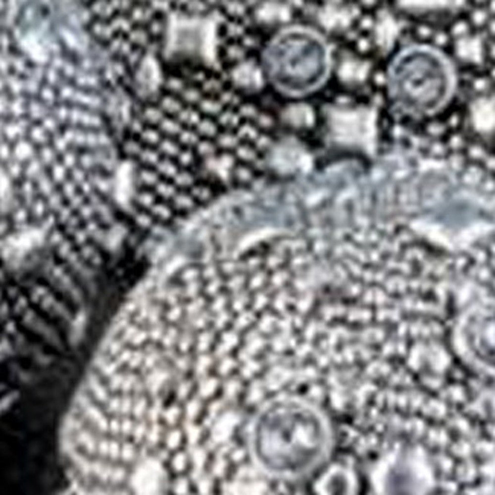 Silver Long Polyresin Decorative Bowl With Orbs