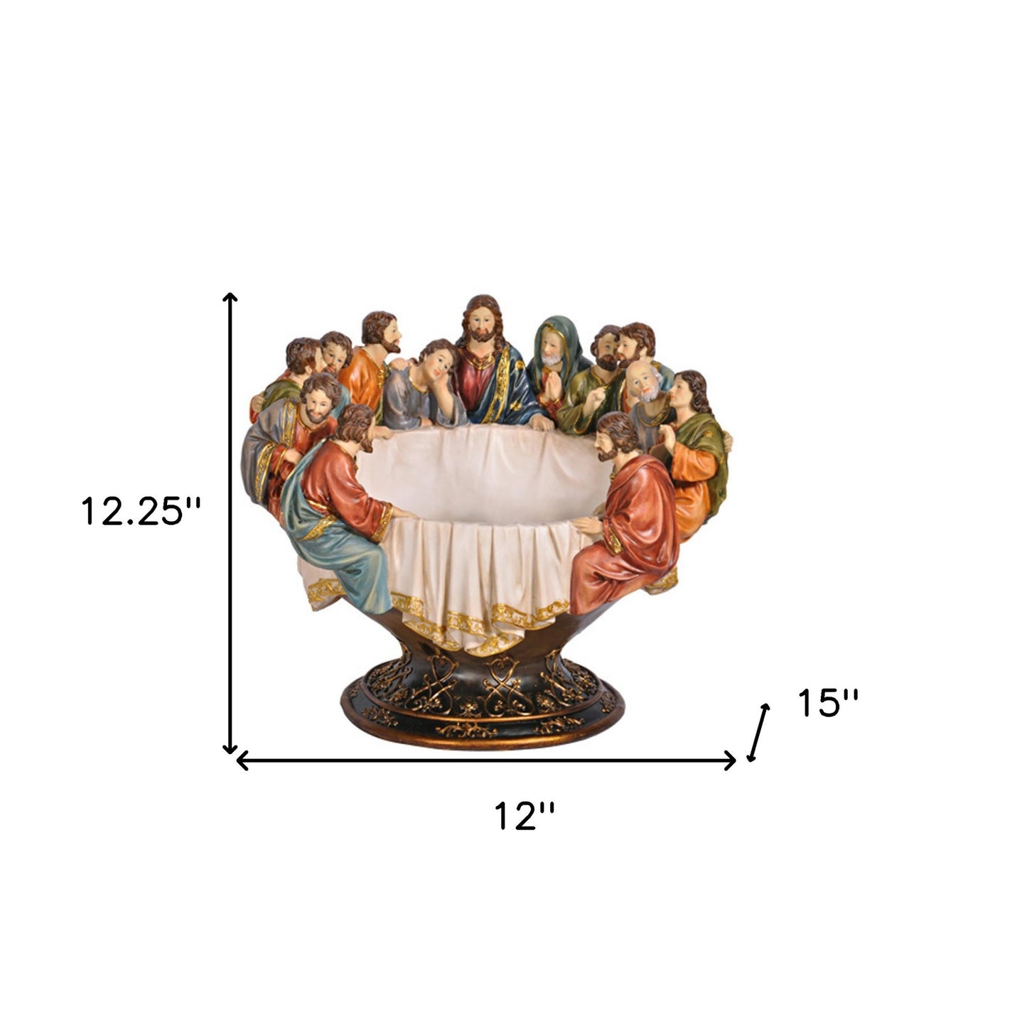 Brown Ivory & Gold Polyresin Decorative Bowl