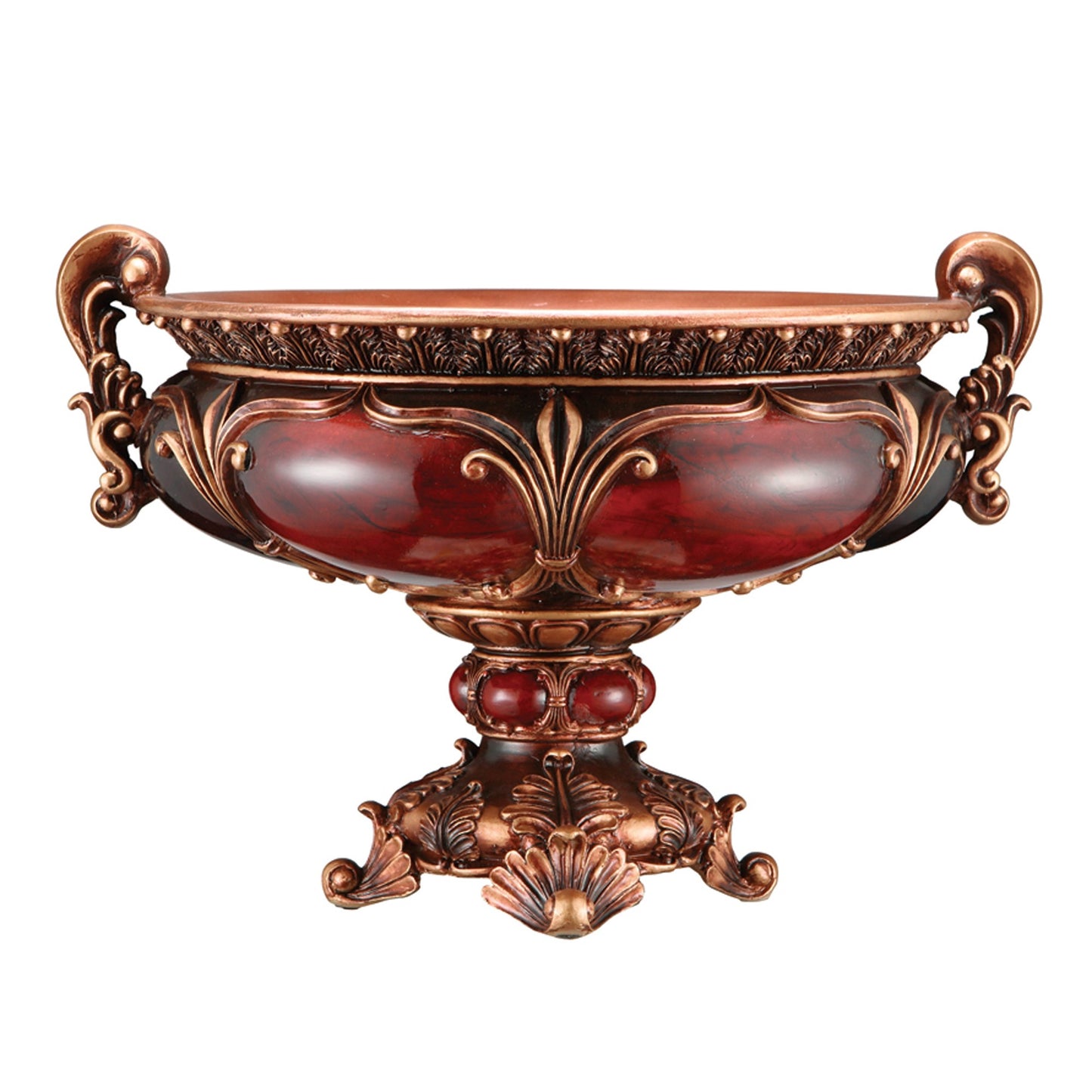 Brown & Gold Polyresin Decorative Bowl
