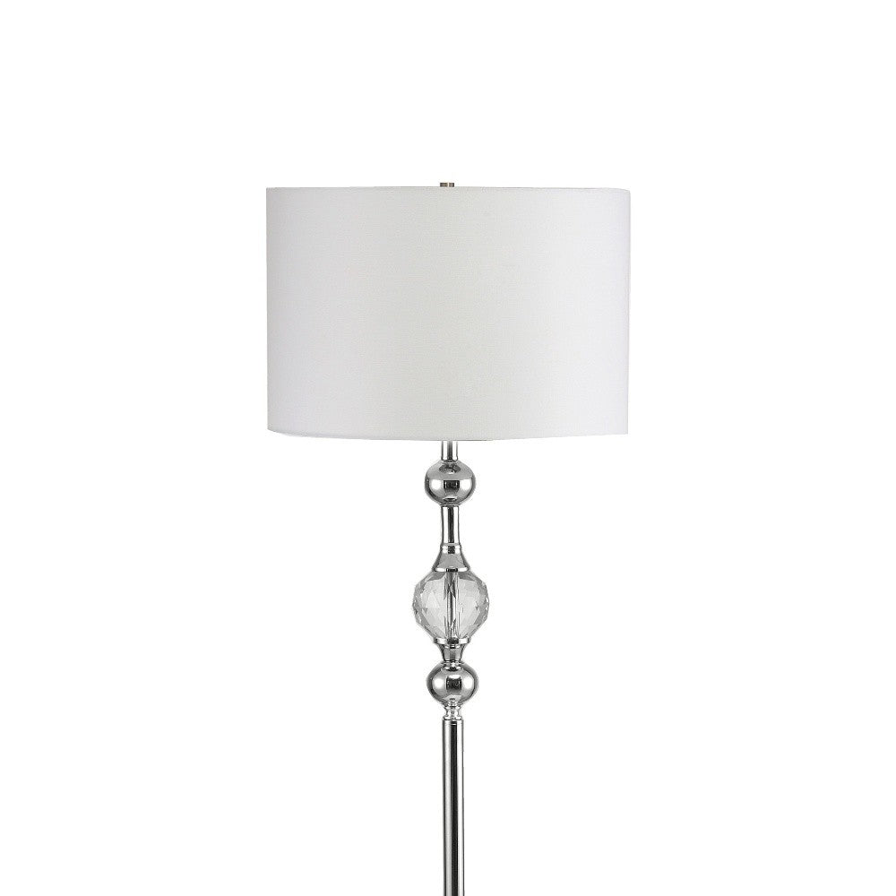 Chrome & Crystal Orb Shaped Floor Lamp w/ Shade