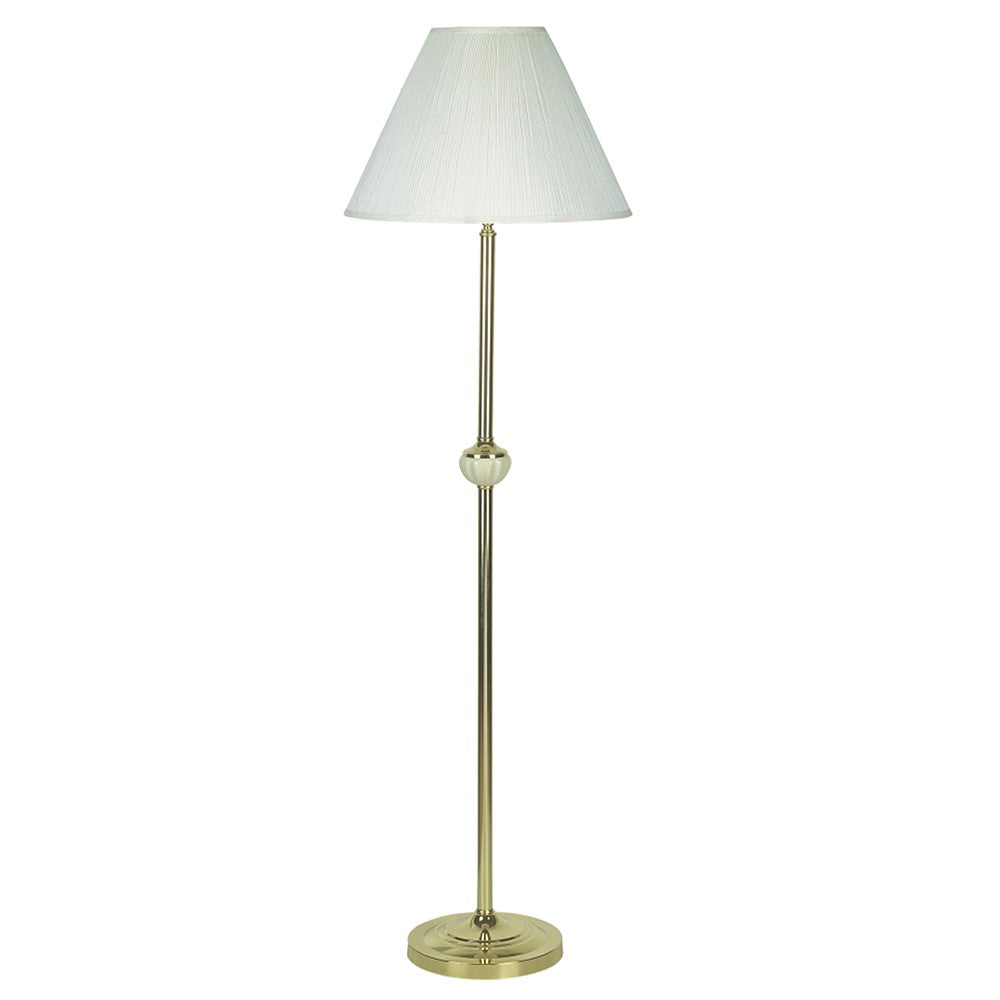 Brass Floor Lamp w/ Ivory Shade