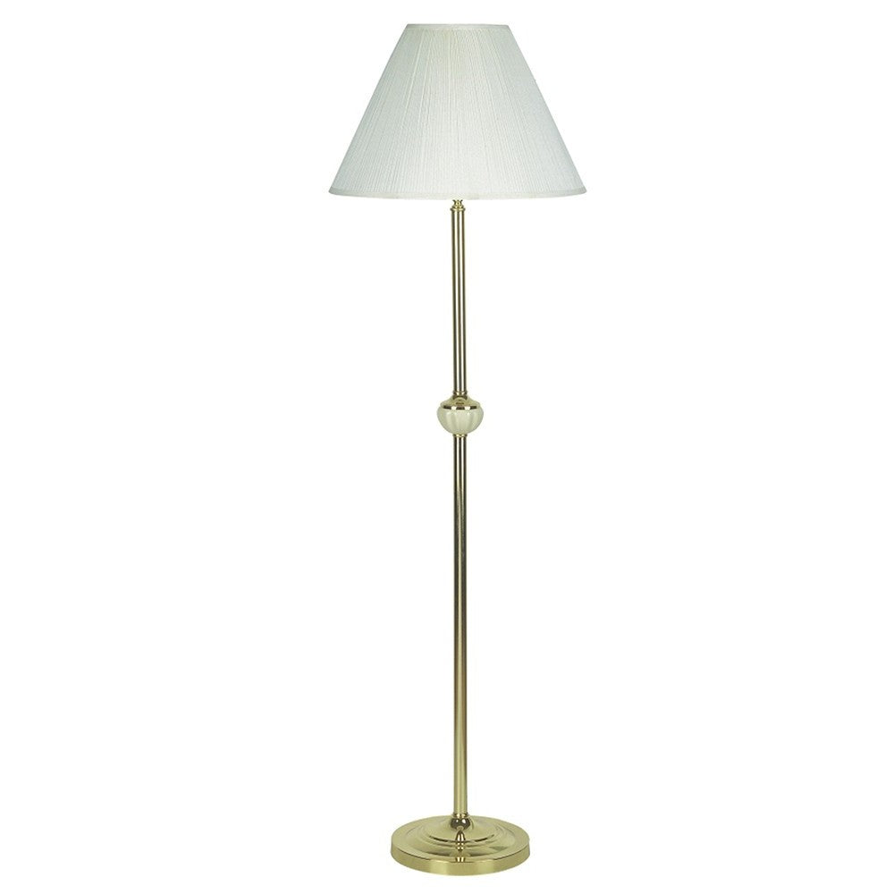 Brass Floor Lamp w/ Ivory Shade