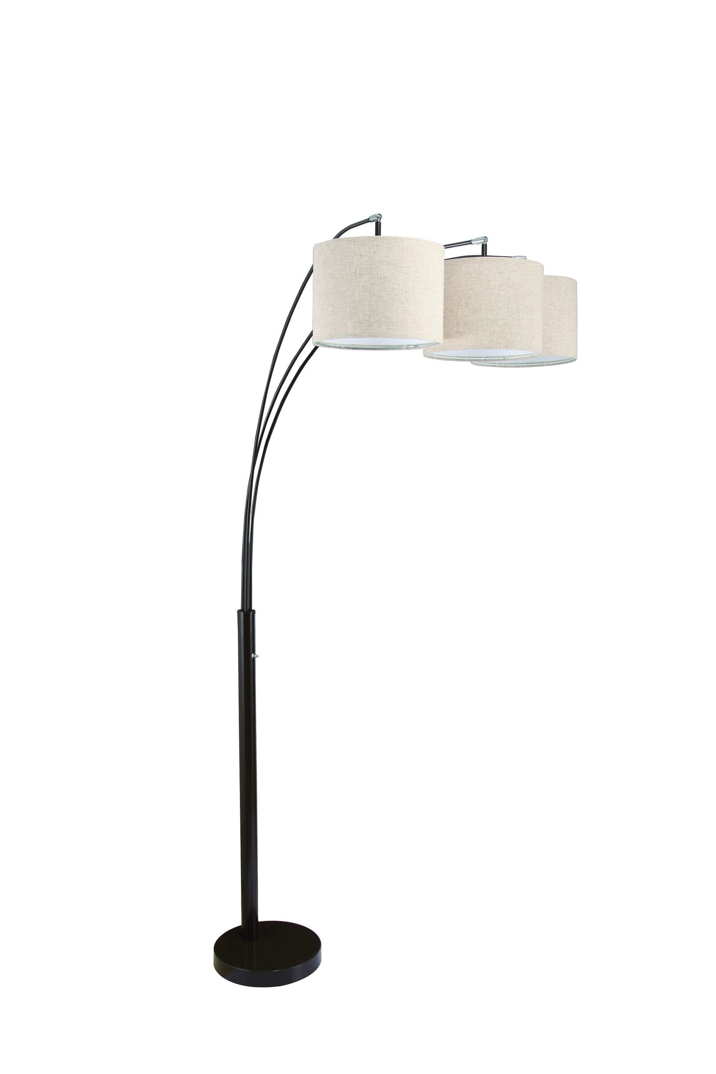 Beige & Espresso Brown Three Lights Tree Floor Lamp w/ Shade