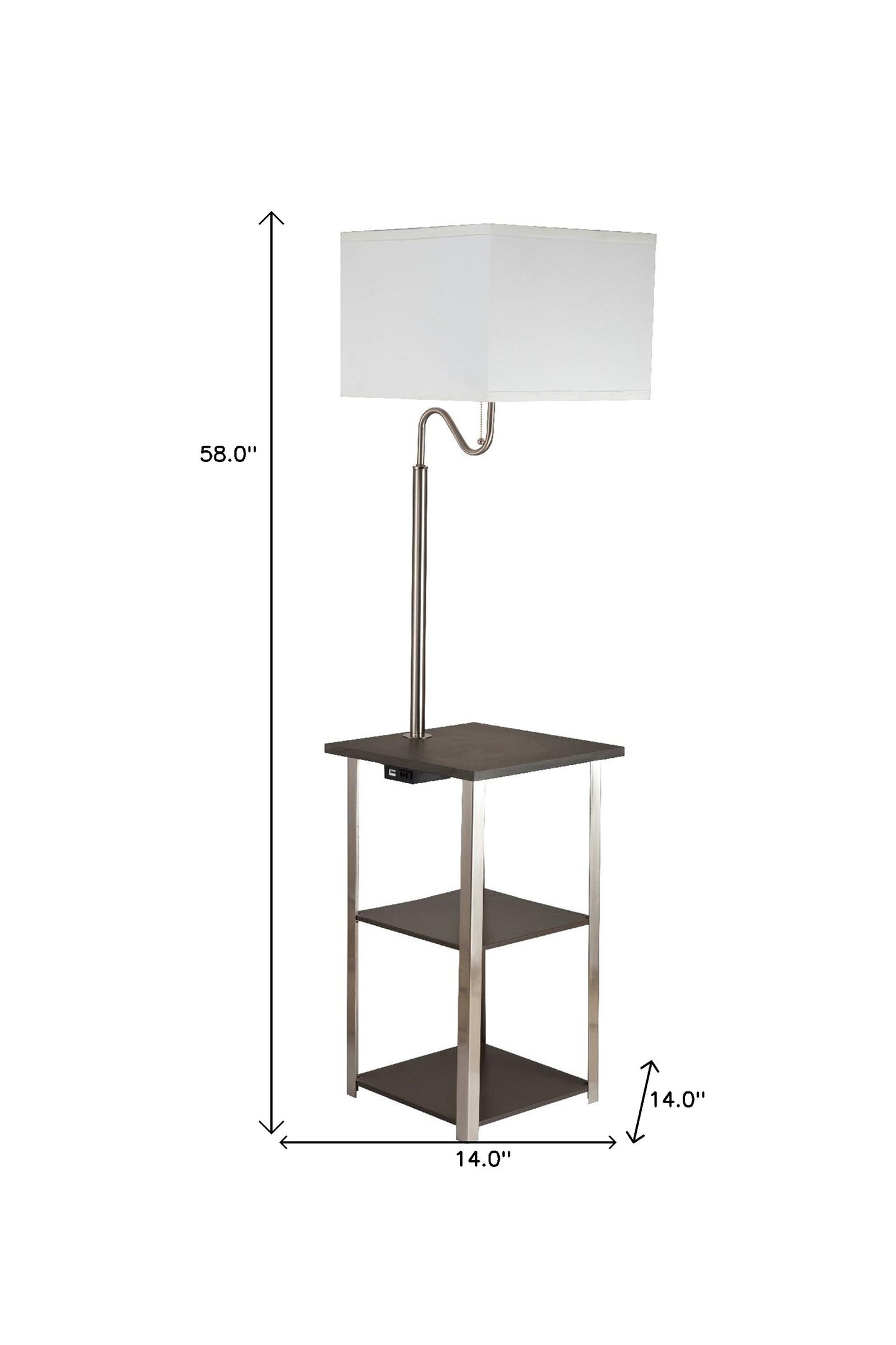 Steel Tray Table Floor Lamp w/ Shade