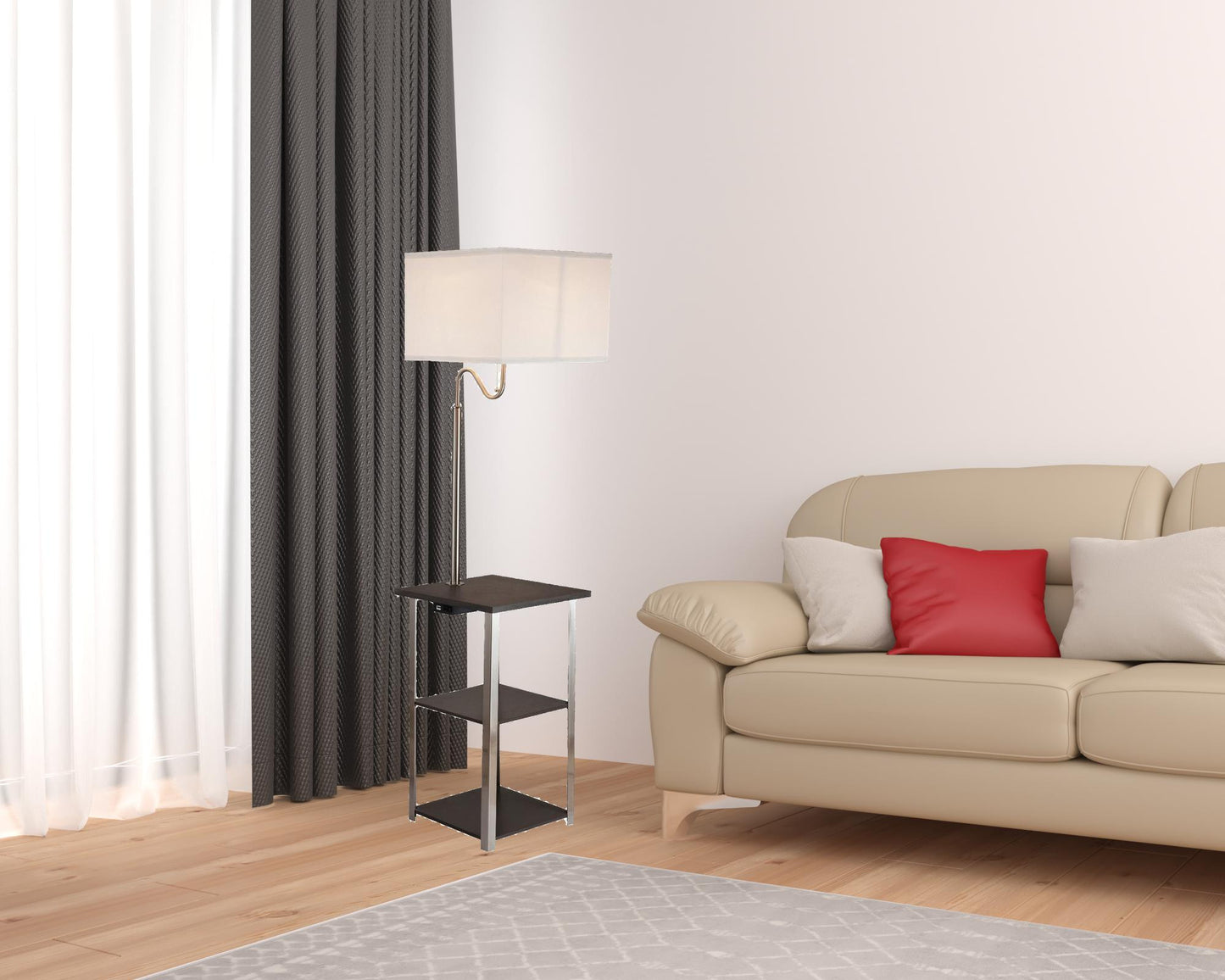 Steel Tray Table Floor Lamp w/ Shade
