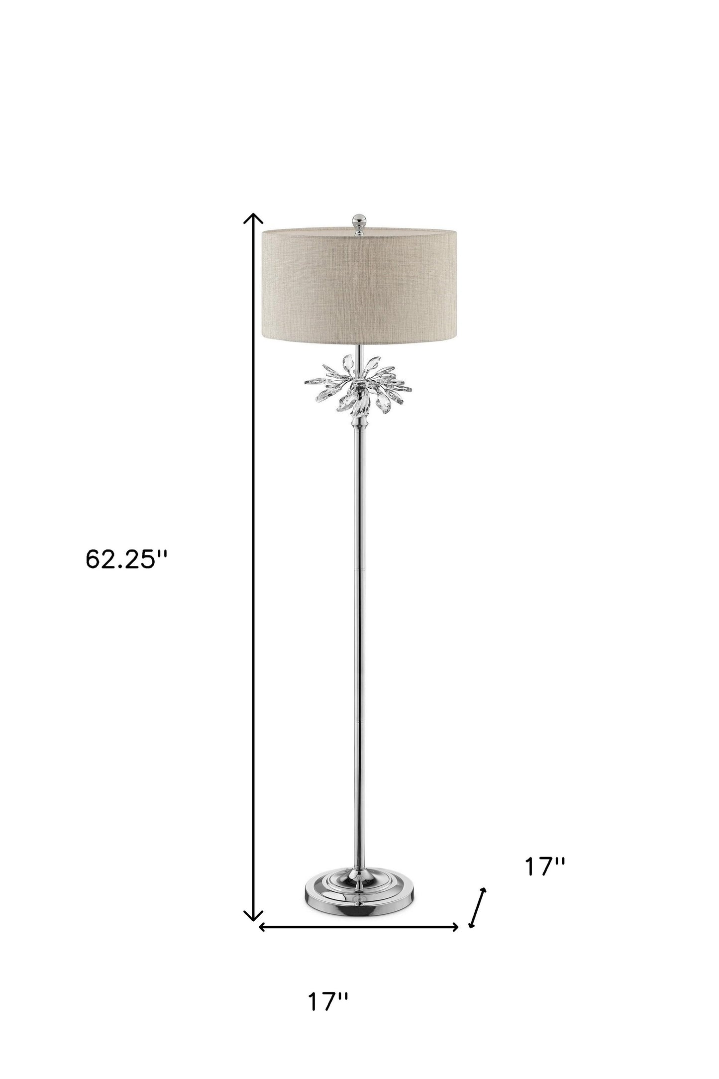 Chrome Floor Lamp w/ Silver Shade