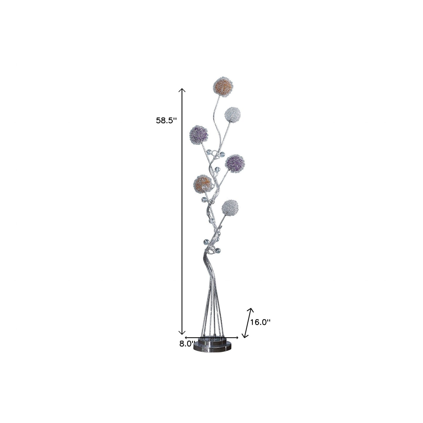 Steel Floor Lamp w/ & White Shade