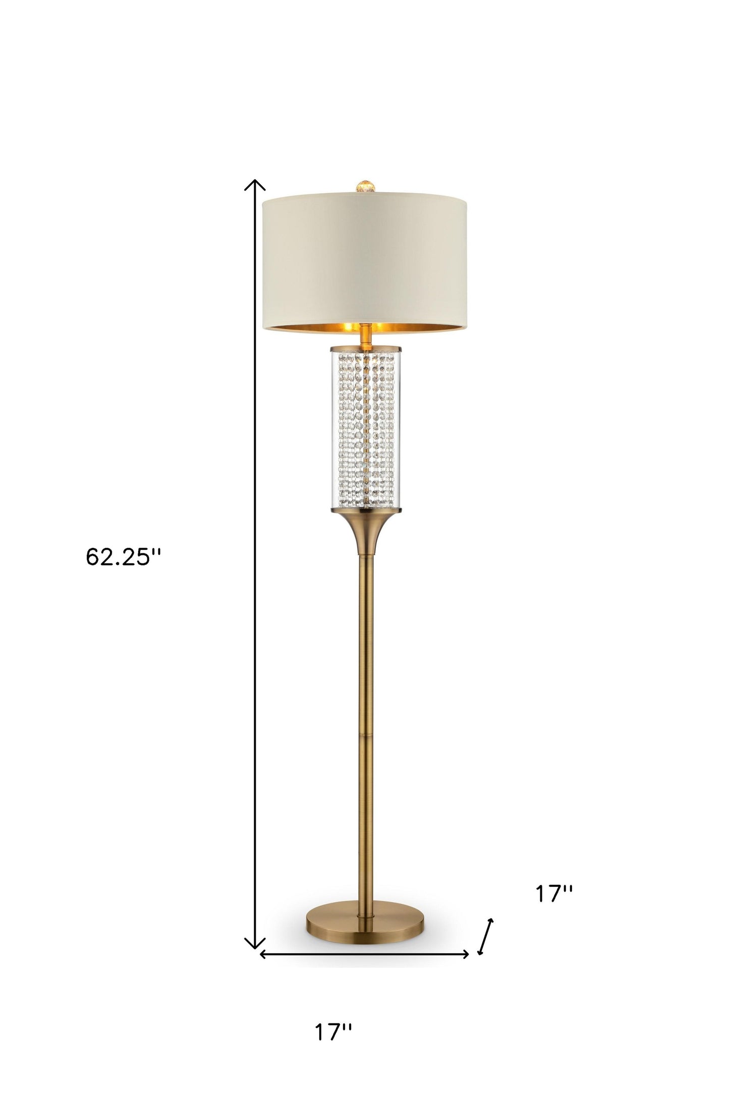 Gold Column Floor Lamp w/ Off-Shade