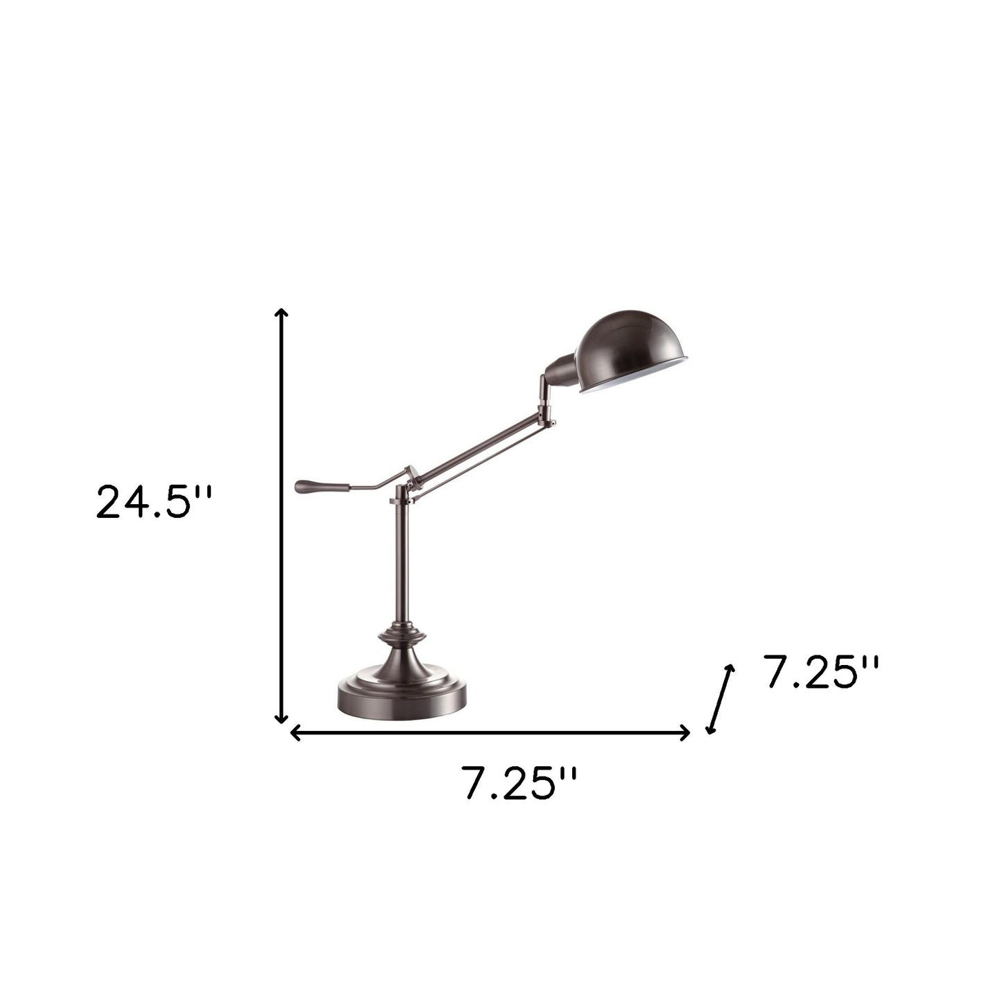 Silver Swing Arm Table Lamp
