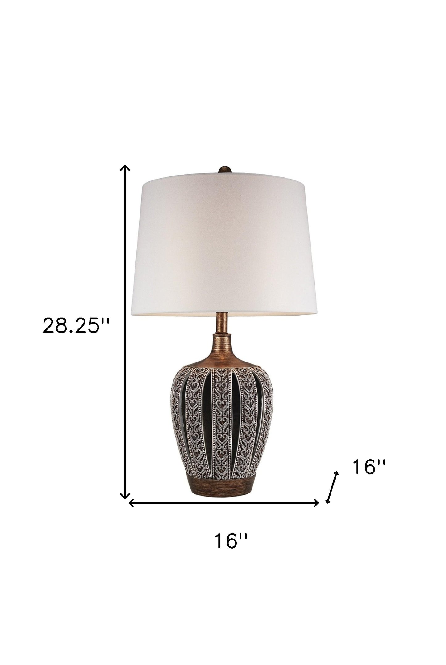 Primo Tall Brown Table Lamp w/ White Lamp Shade
