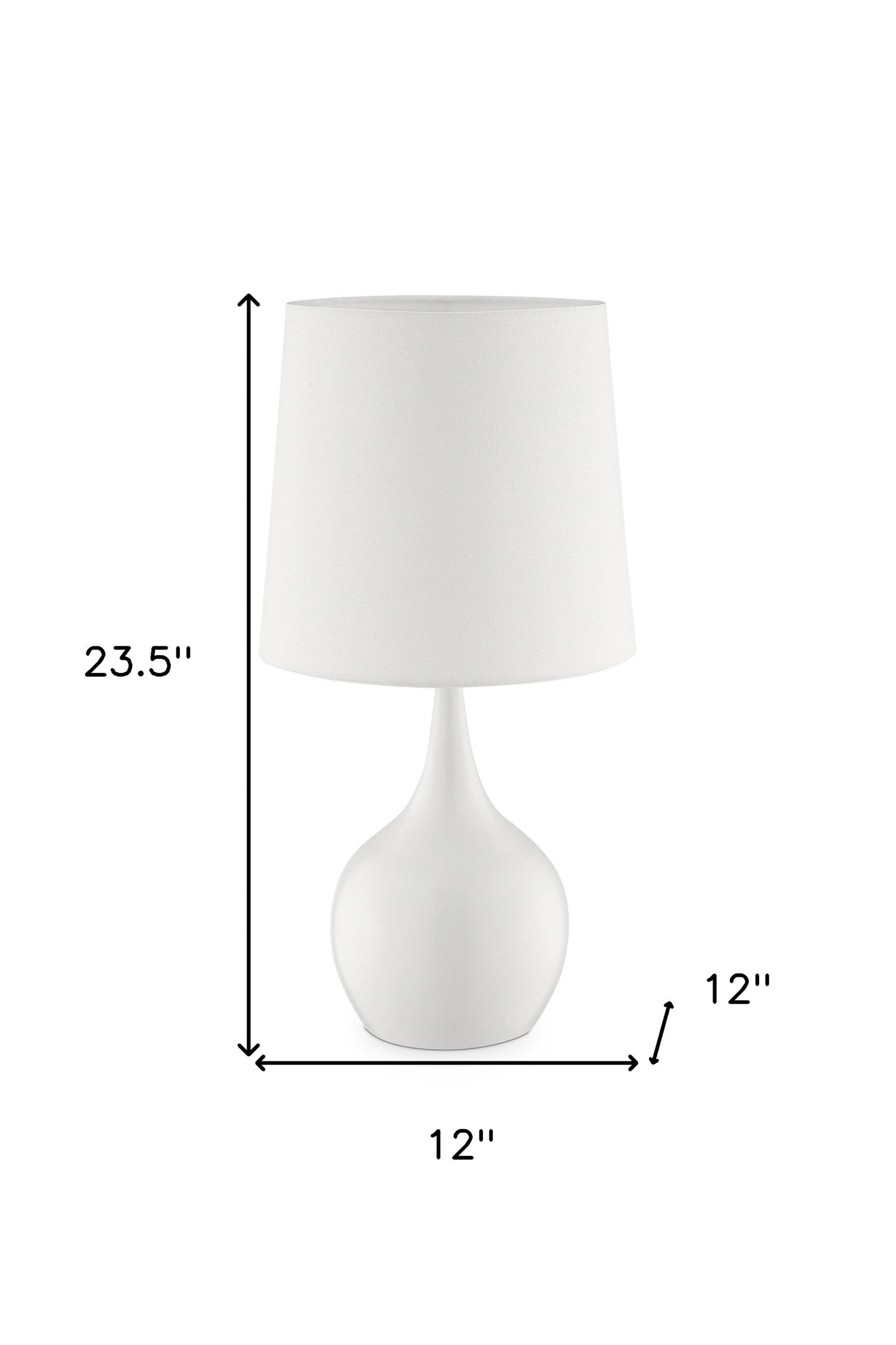 White Bedside Table Lamp w/ Off-Shade
