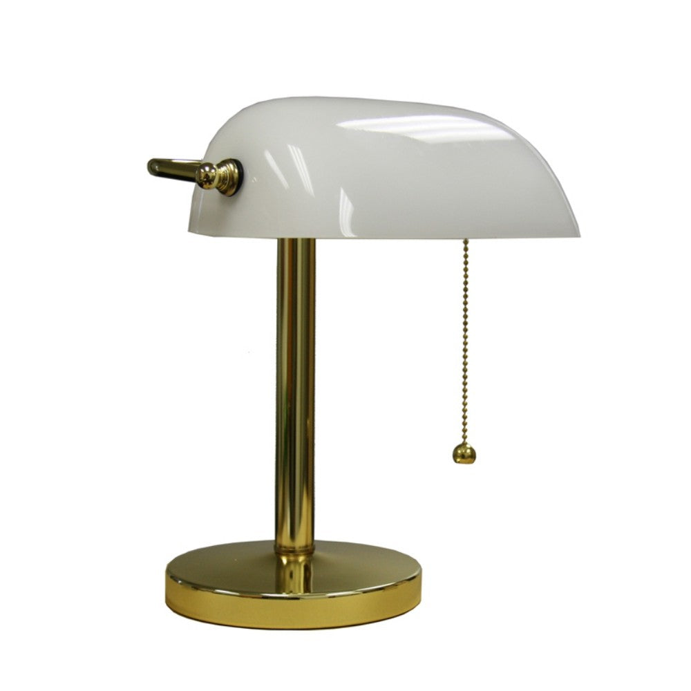 Gold & White Hooded Table Lamp