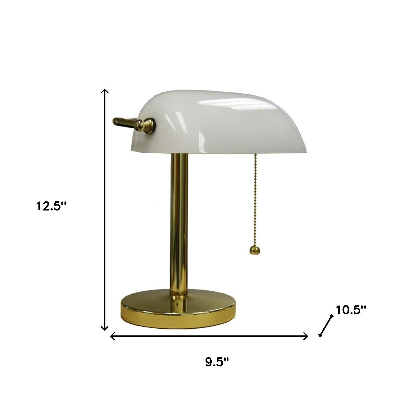 Gold & White Hooded Table Lamp