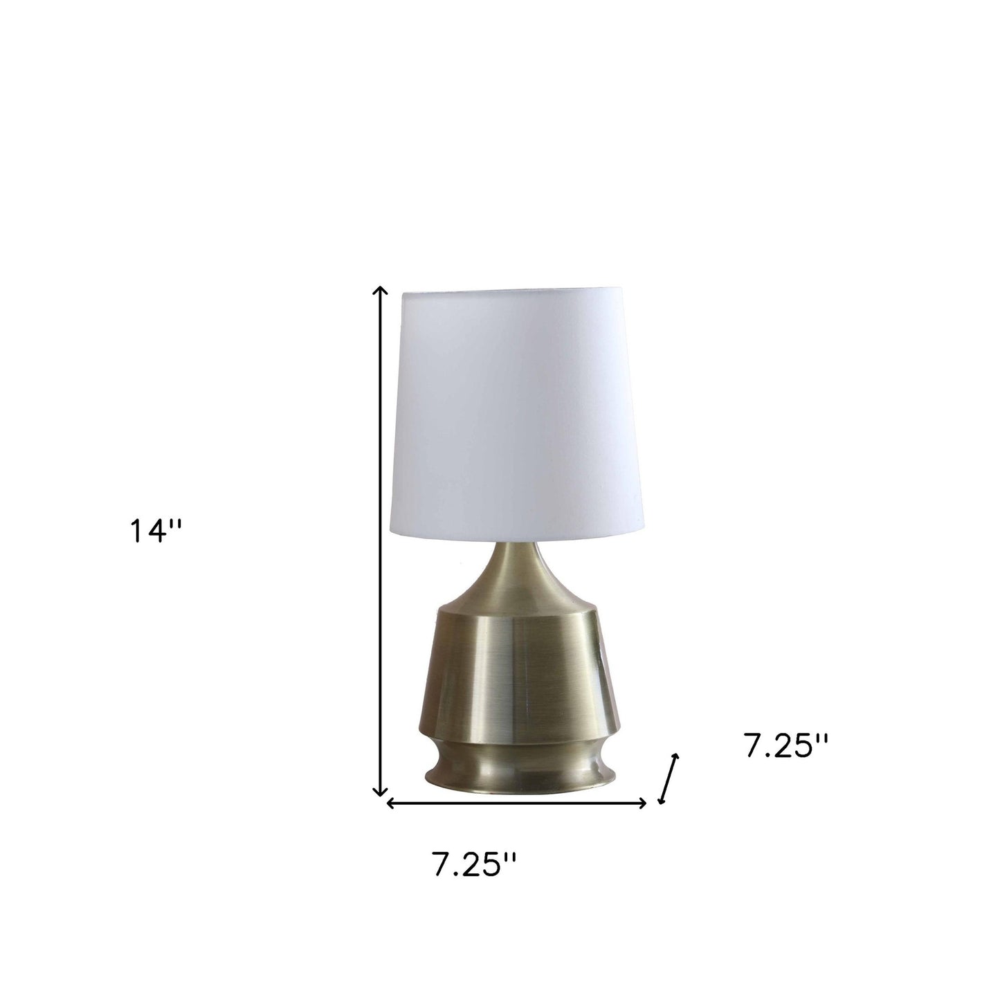 Brass Bedside Table Lamp w/ Shade
