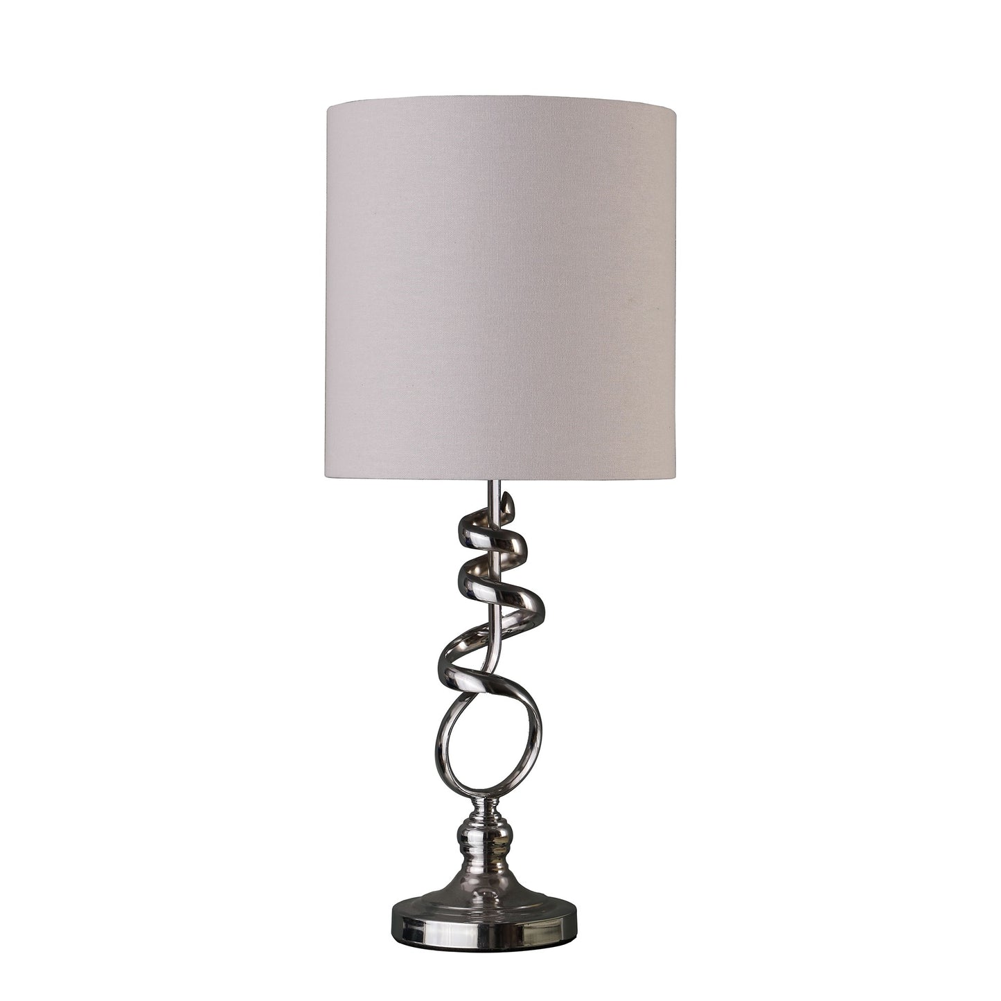 Nickel Bedside Table Lamp w/ Off Shade