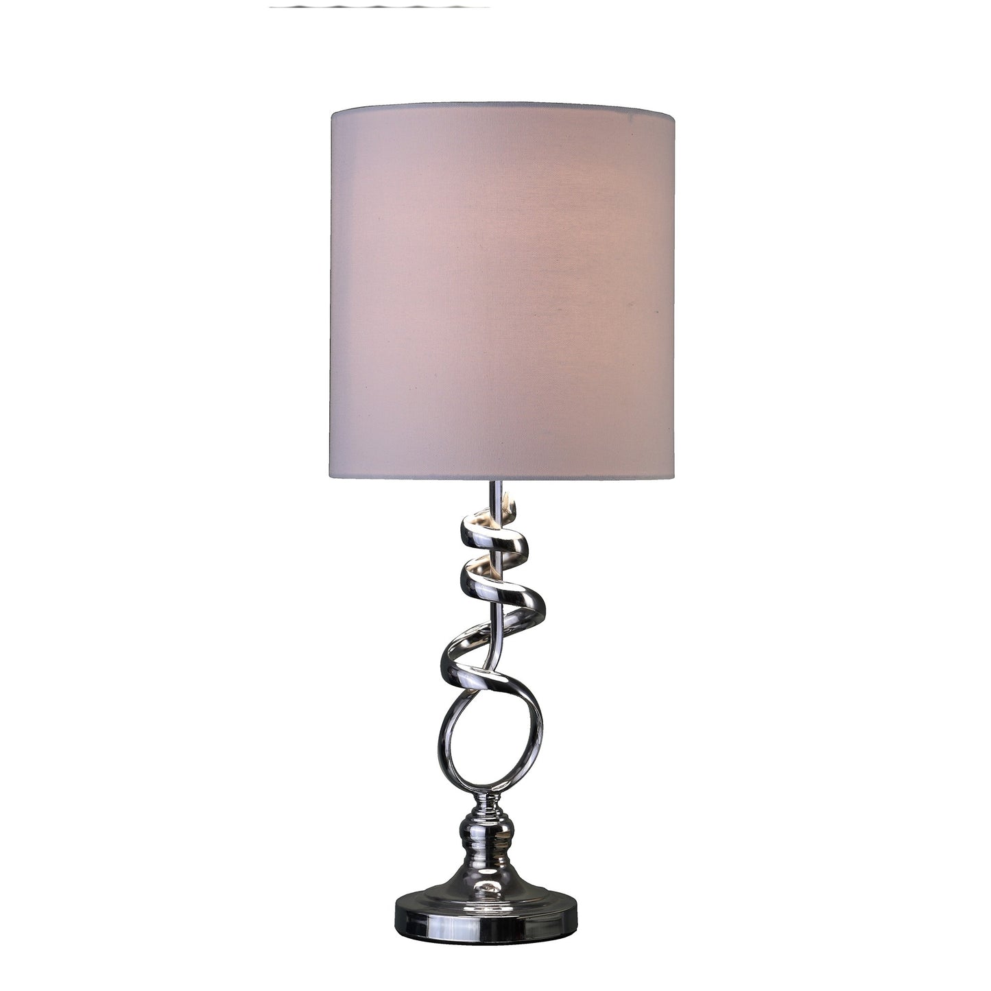 Nickel Bedside Table Lamp w/ Off Shade