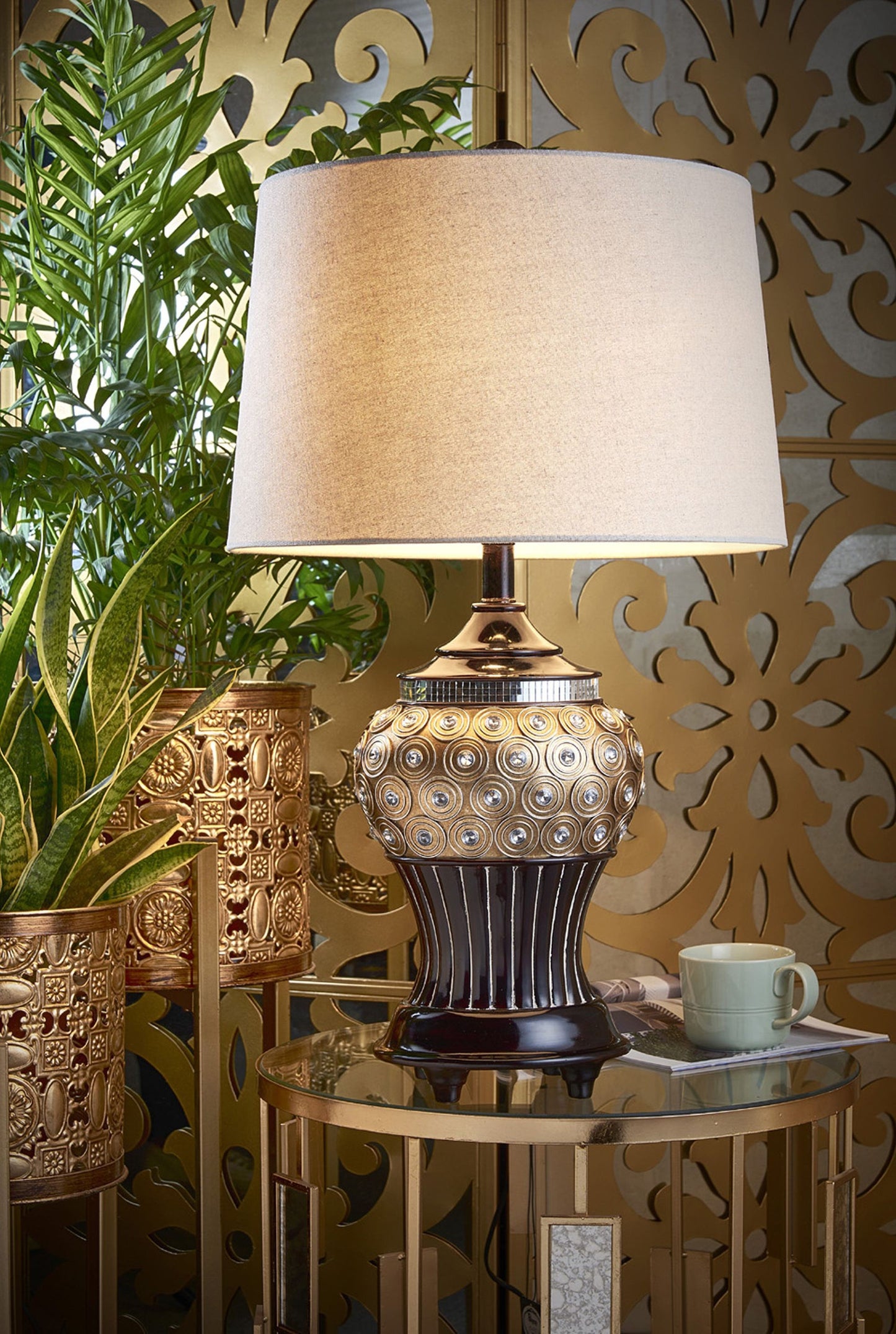 Glitzy Gold BejeweTable Lamp