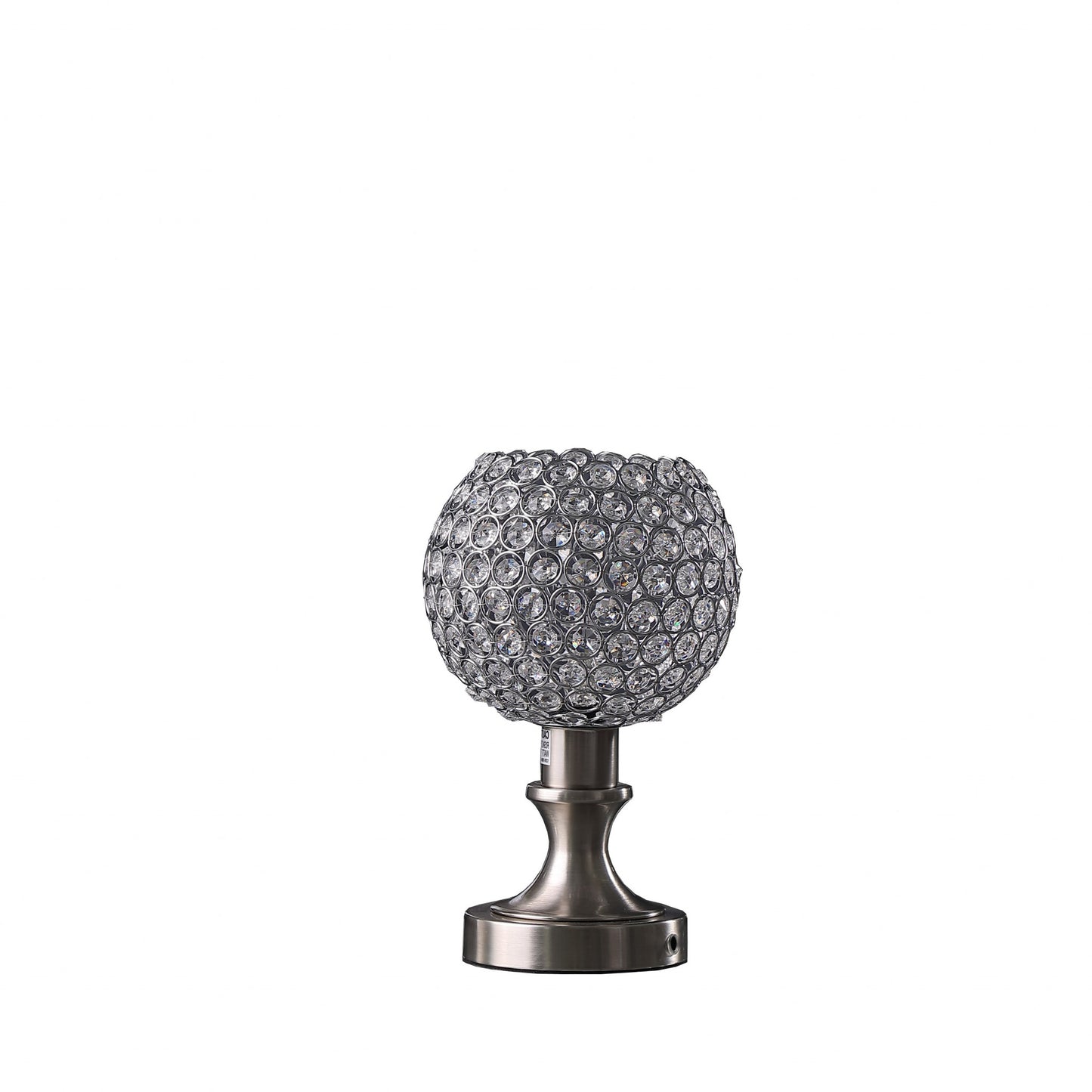 Silver Globe Table Lamp w/ Clear Shade