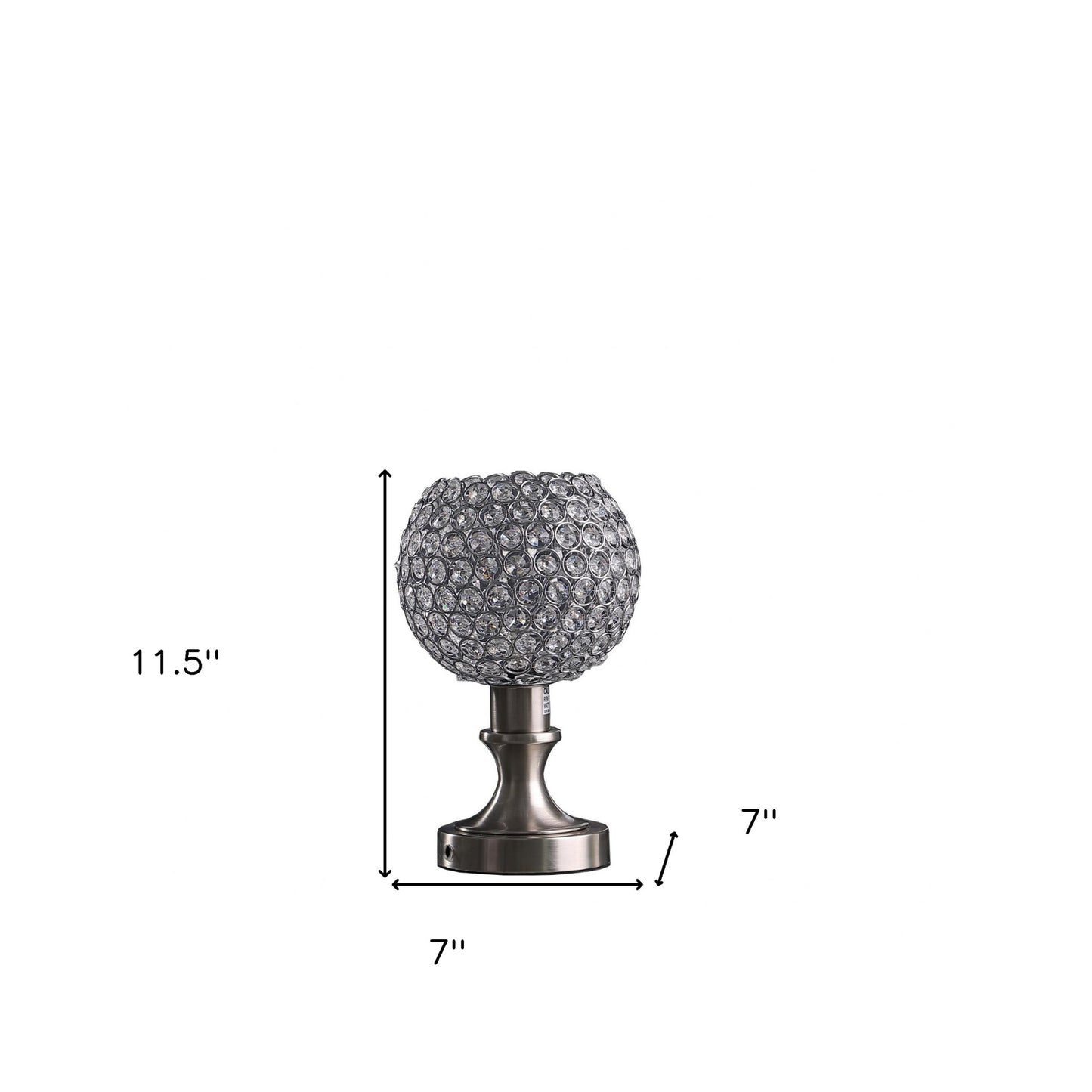 Silver Globe Table Lamp w/ Clear Shade