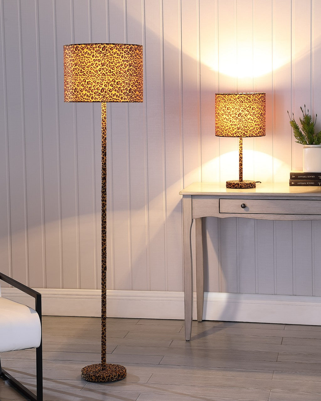 Orange & Black Bedside Table Lamp w/ Orange & Shade
