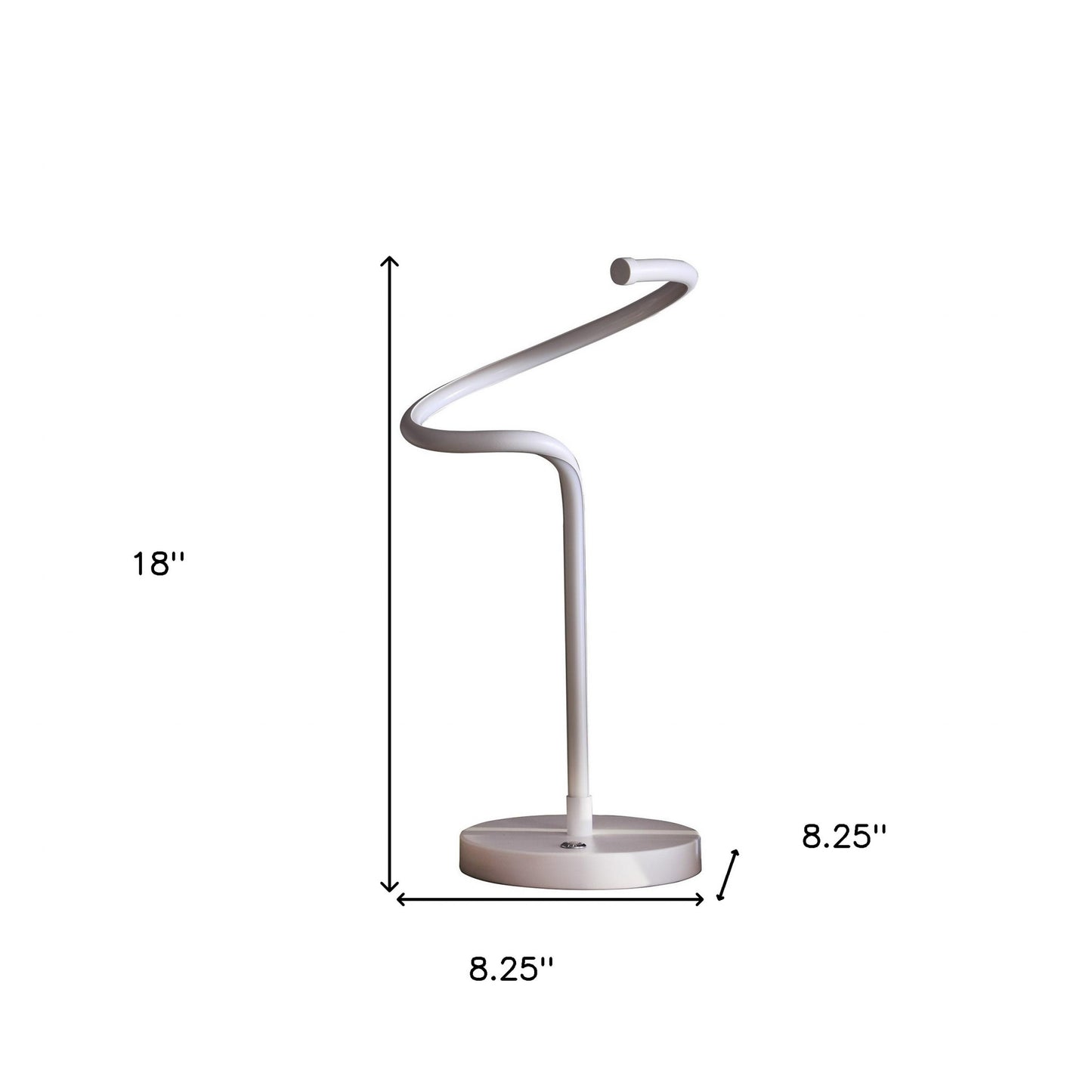 White Curvy Spiral Table Lamp