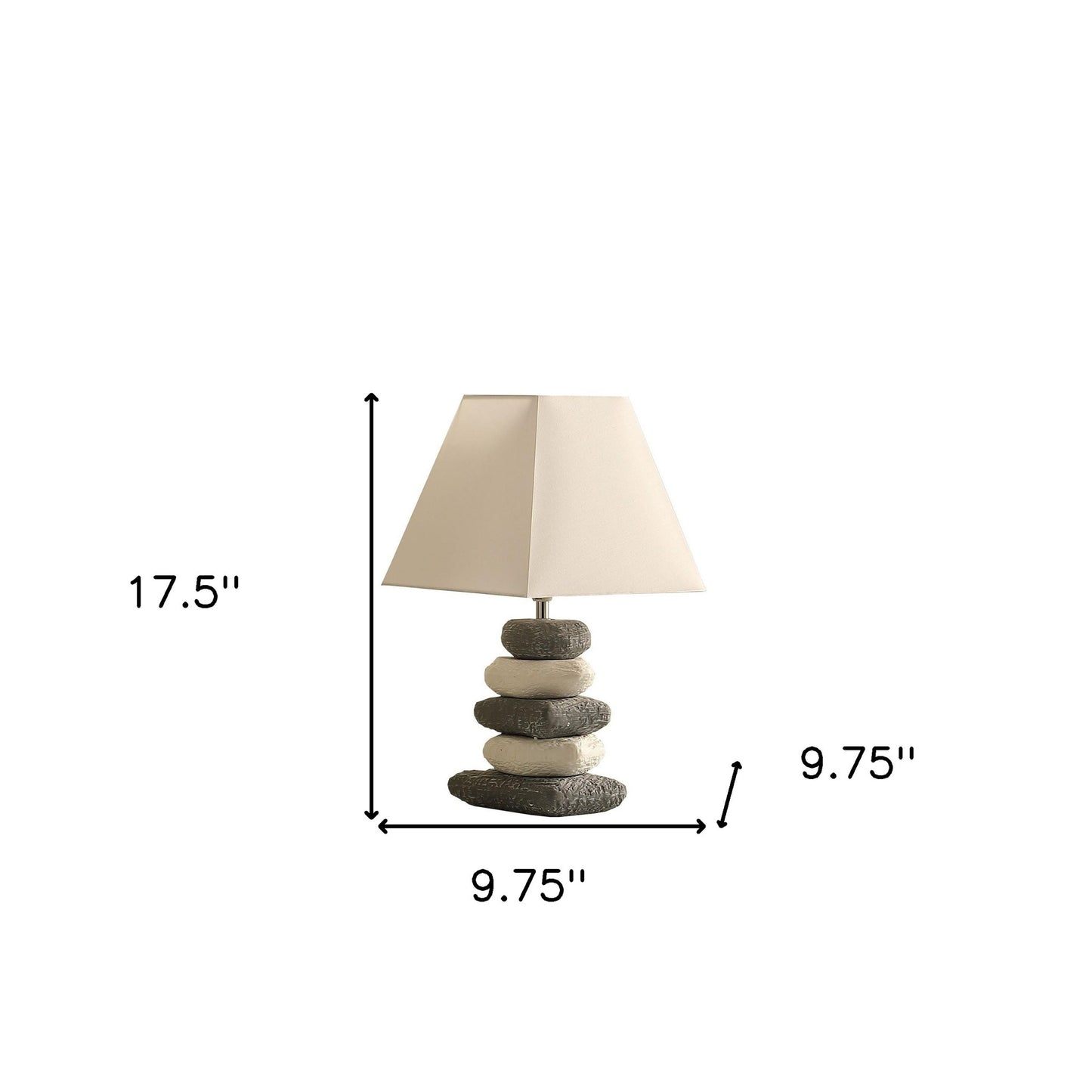 Gray Bedside Table Lamp w/ Off Shade