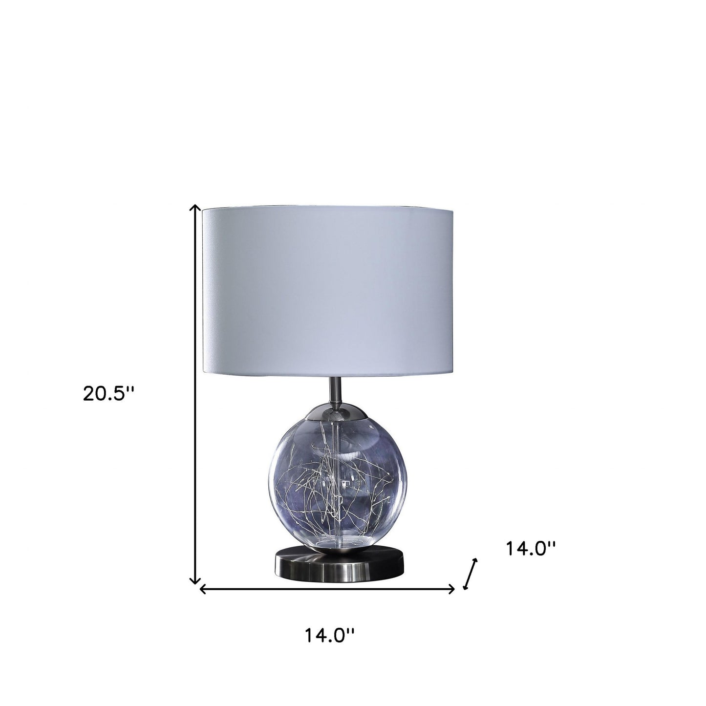 Translucent Glass Globe Table Lamp w/ Shade