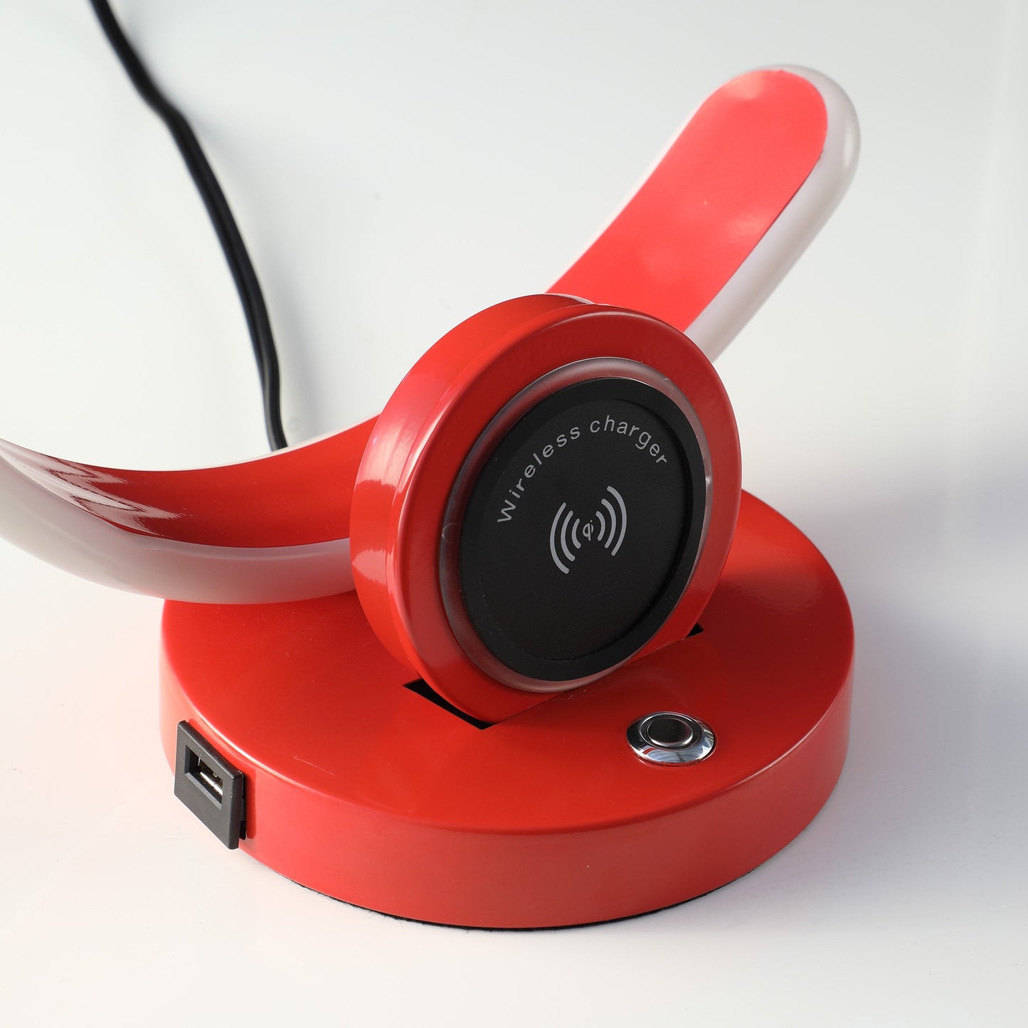 Red Contempo C Shape w/ Desk or Table Lamp