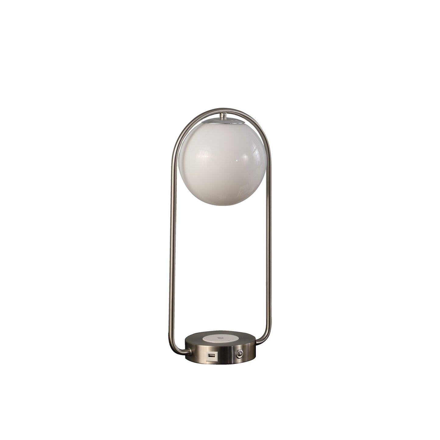 Silver Clip Globe Table Lamp