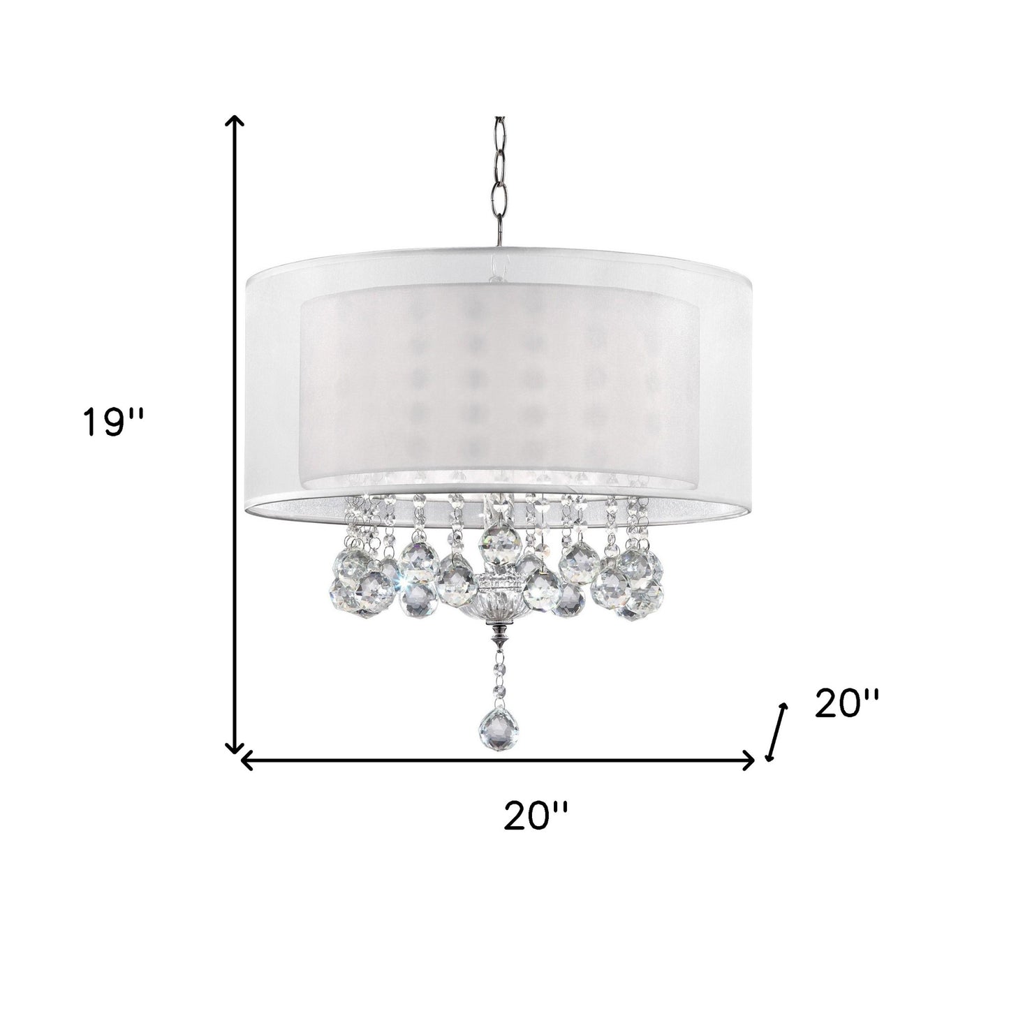Chic Silver Ceiling Lamp & Silver Shade