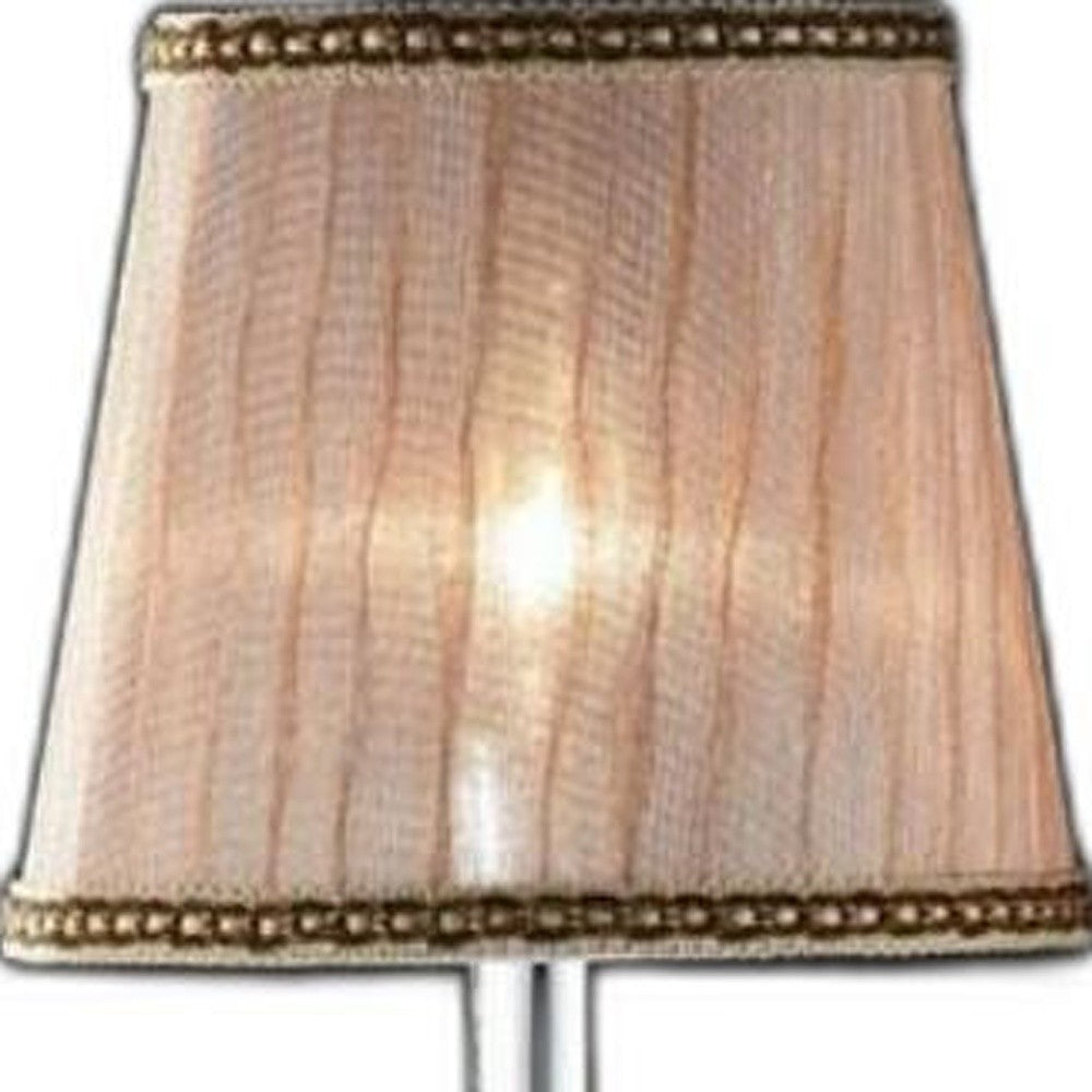 Silver & Pink Faux Crystal Dual Light Hanging Wall Sconce