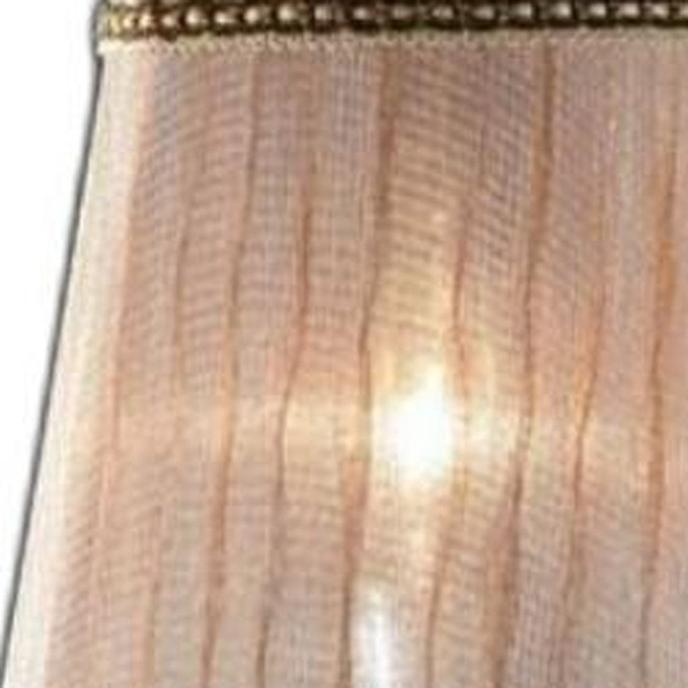 Silver & Pink Faux Crystal Dual Light Hanging Wall Sconce