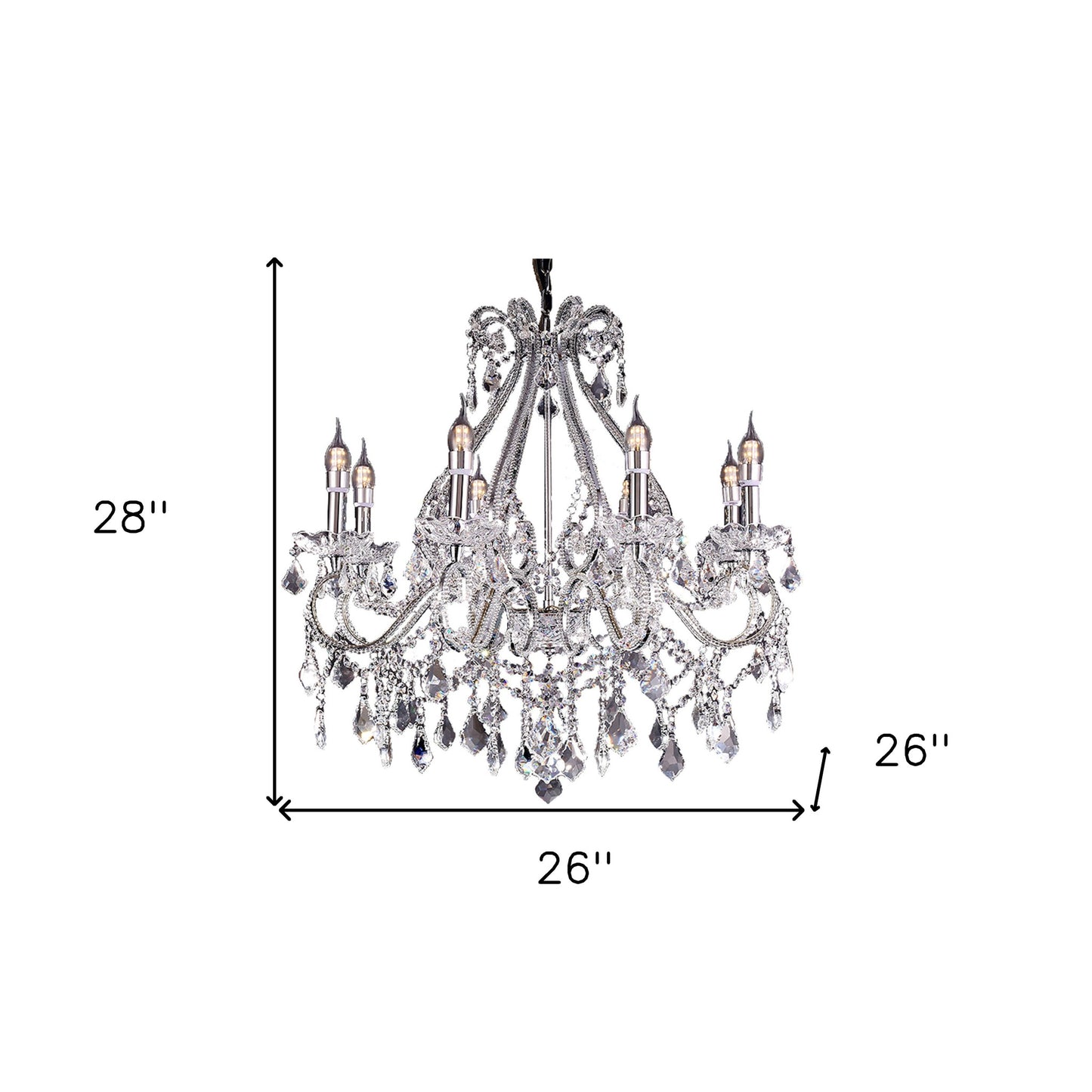 Candle Style Empire 8 Light Glass Ceiling Light
