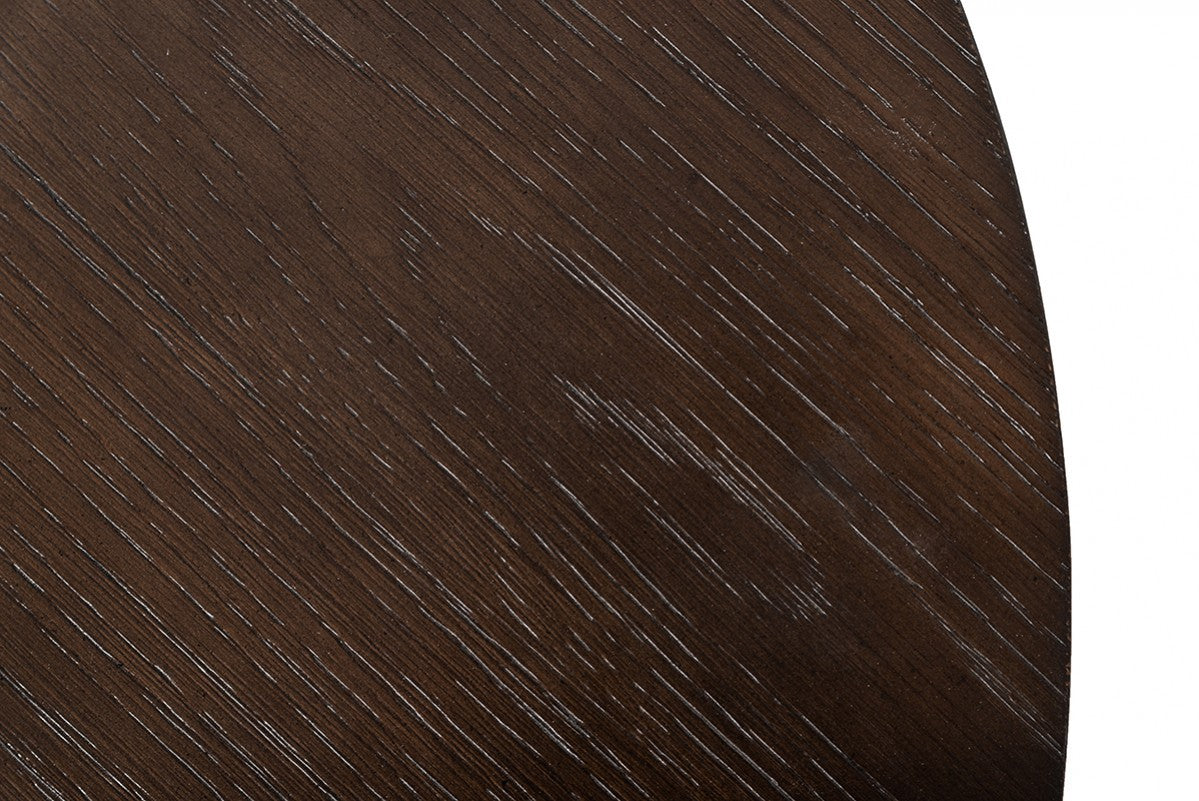 Modern Grey Concrete & Brown Oak Round Coffee Table