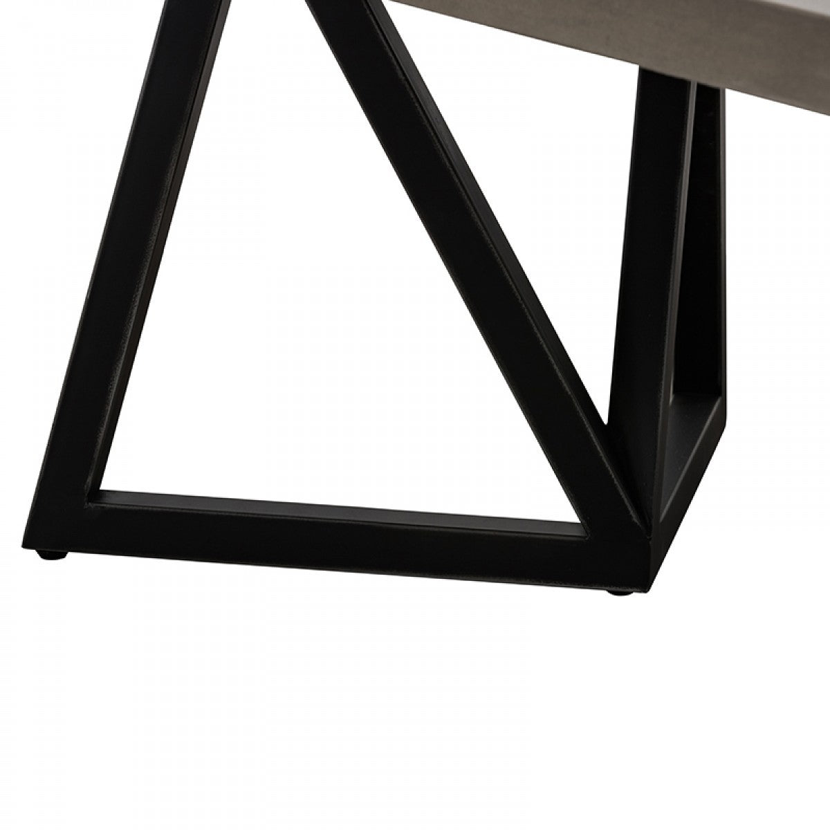 Modern Dark Gray Concrete & Black Metal Coffee Table