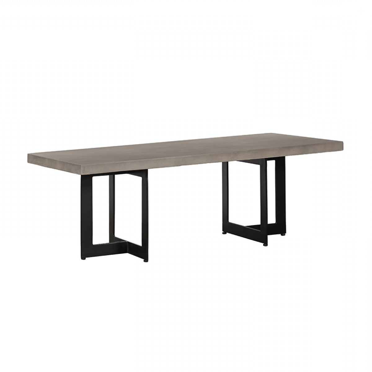 Modern Dark Gray Concrete & Black Steel Coffee Table
